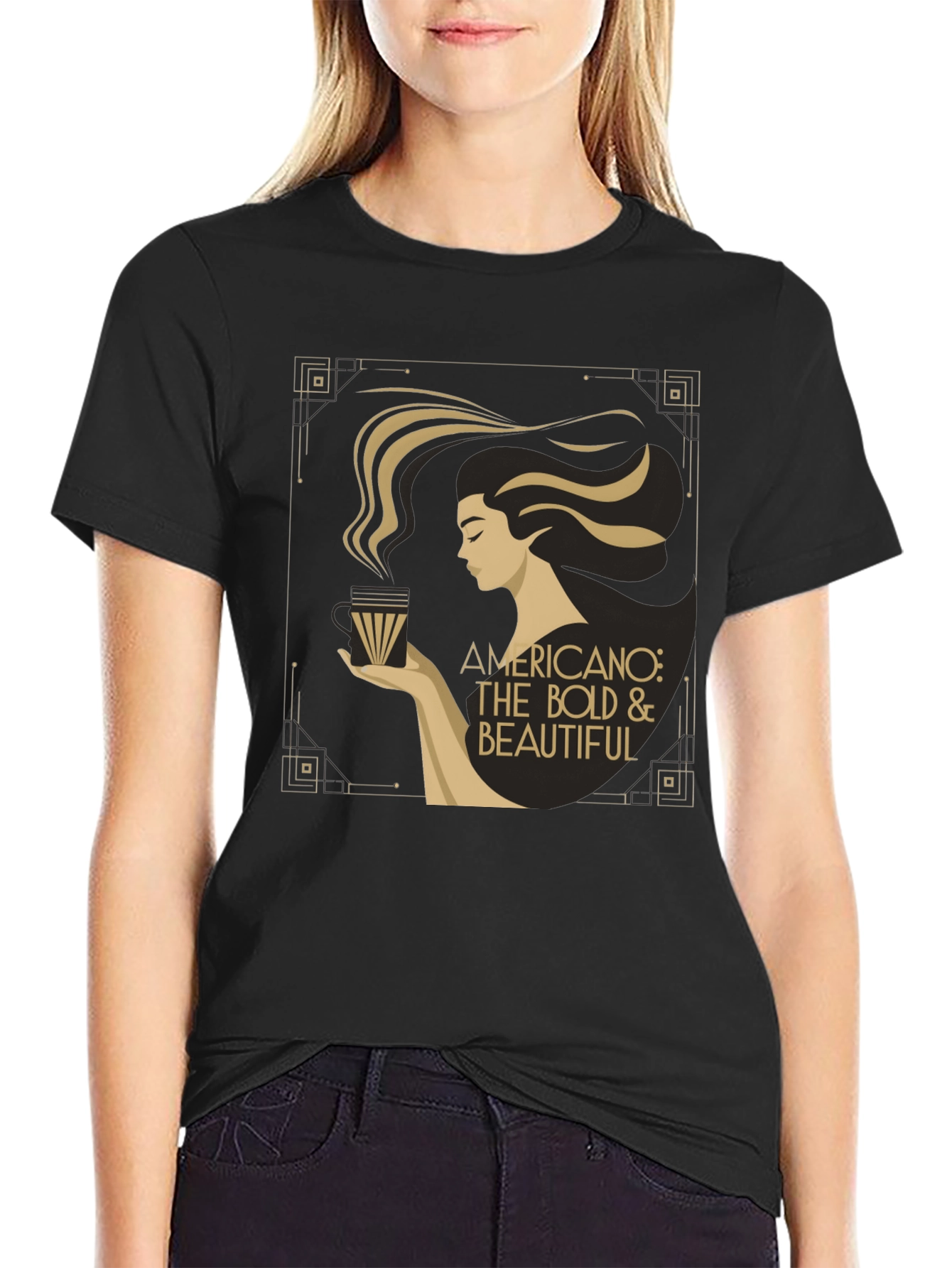 Bold & Beautiful Americano Coffee Graphic T-Shirt