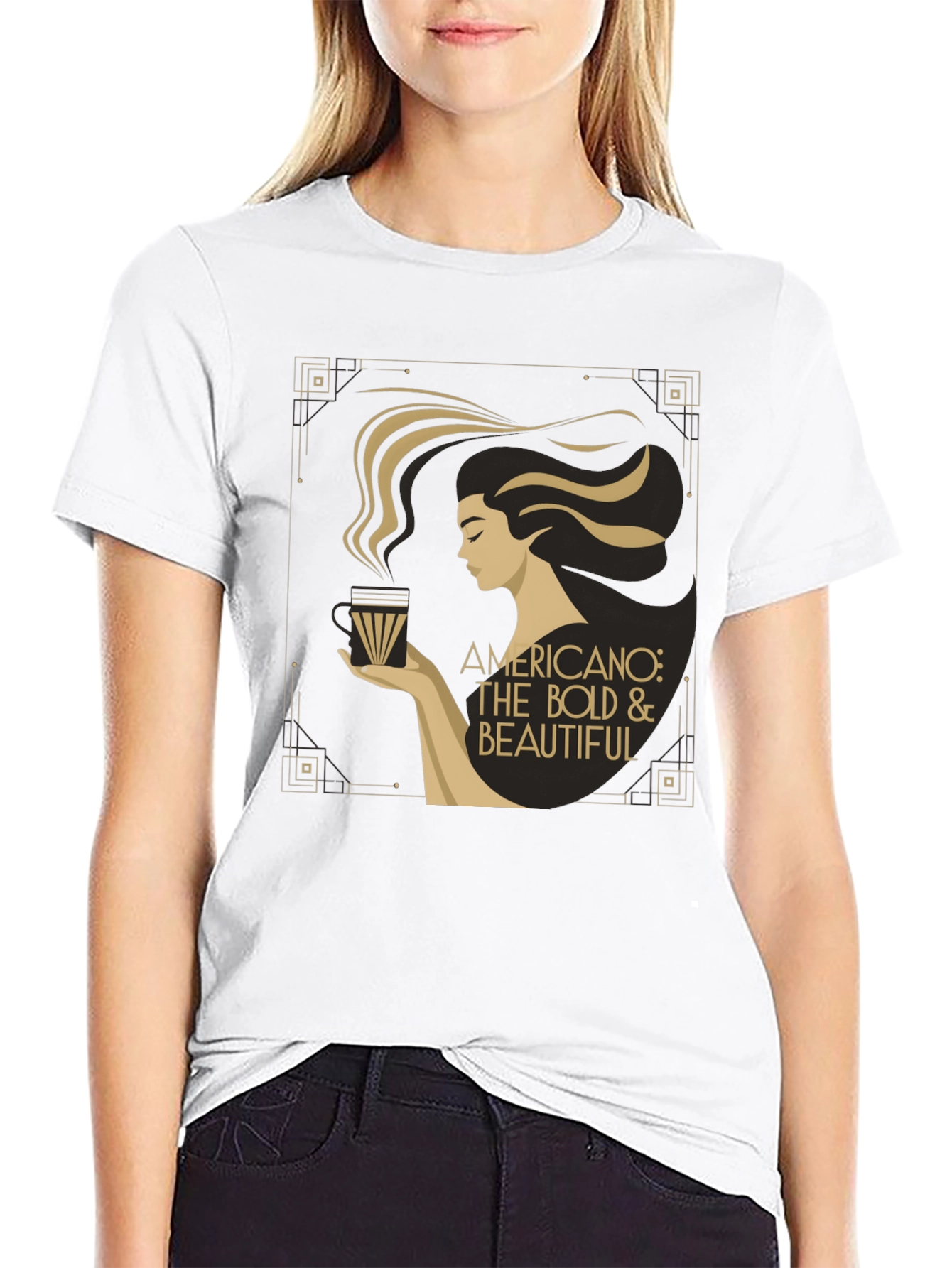 Bold & Beautiful Americano Coffee Graphic T-Shirt