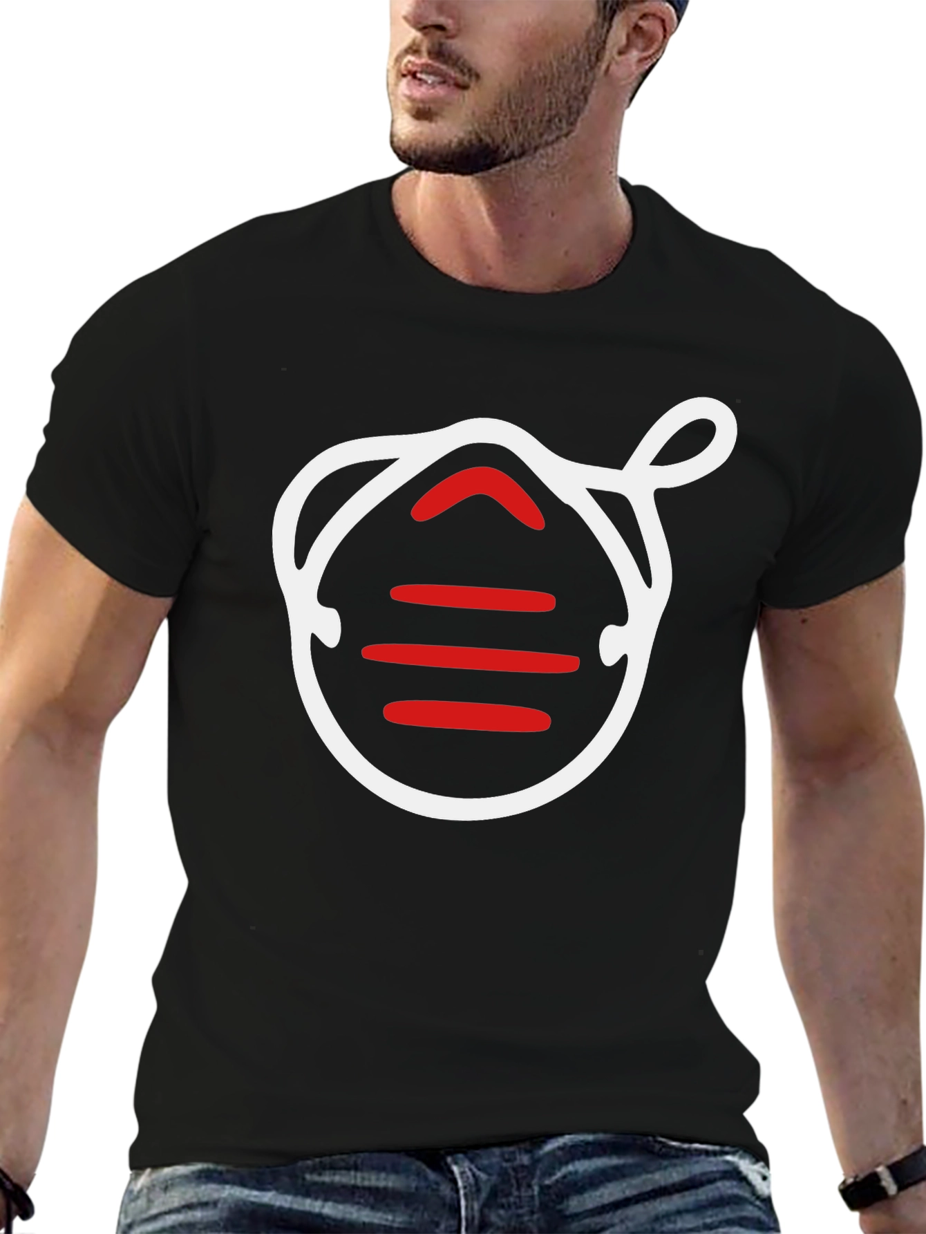 Graphic Tee: Mask Life Black T-Shirt