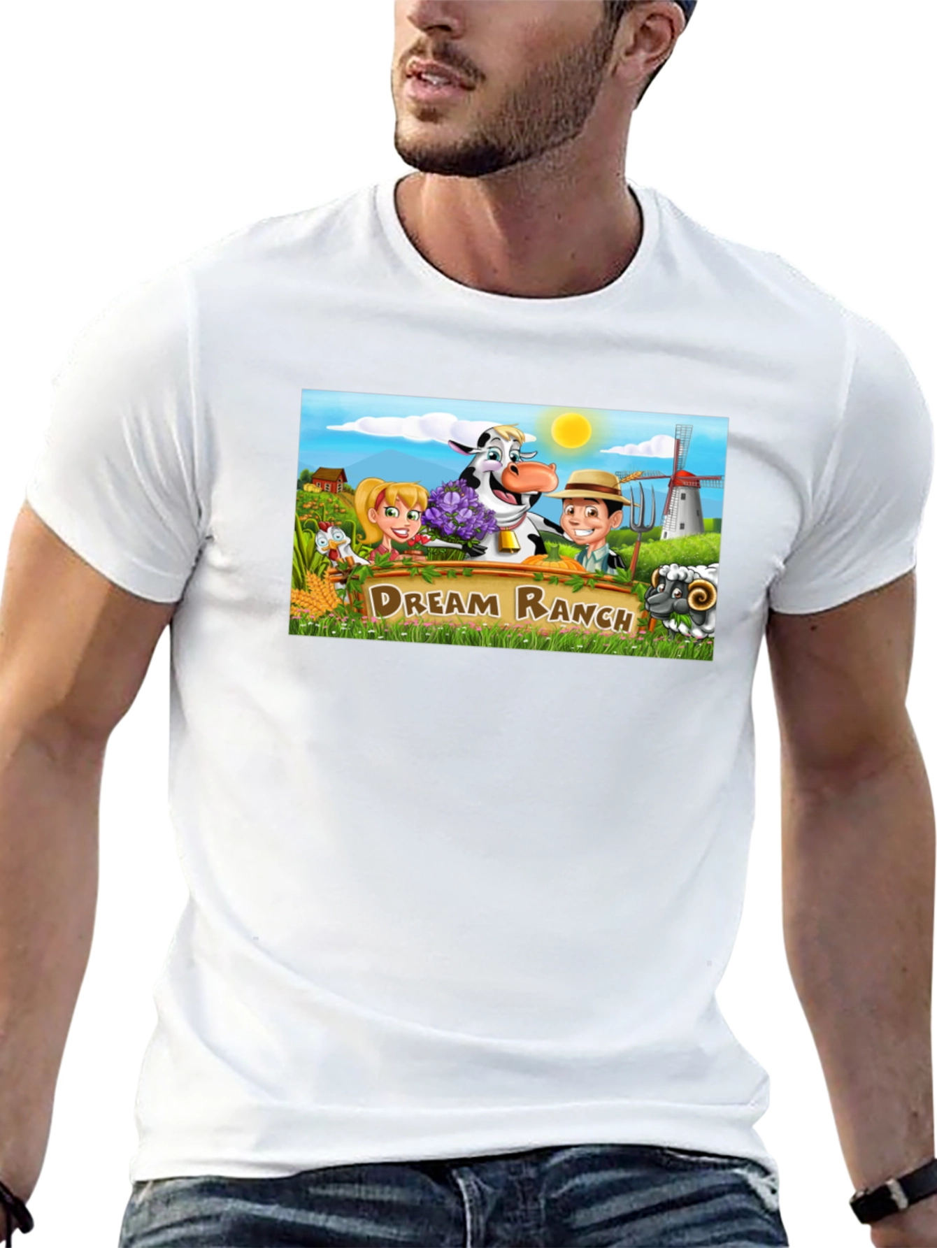 Dream Ranch Graphic T-Shirt - Black Fun Farm Theme