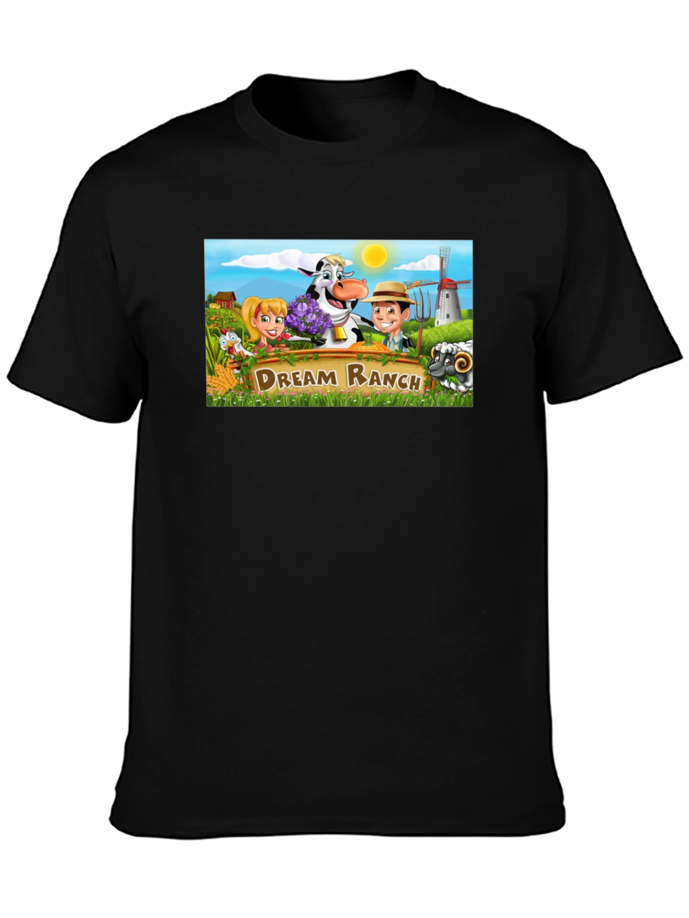 Dream Ranch Graphic T-Shirt - Black Fun Farm Theme