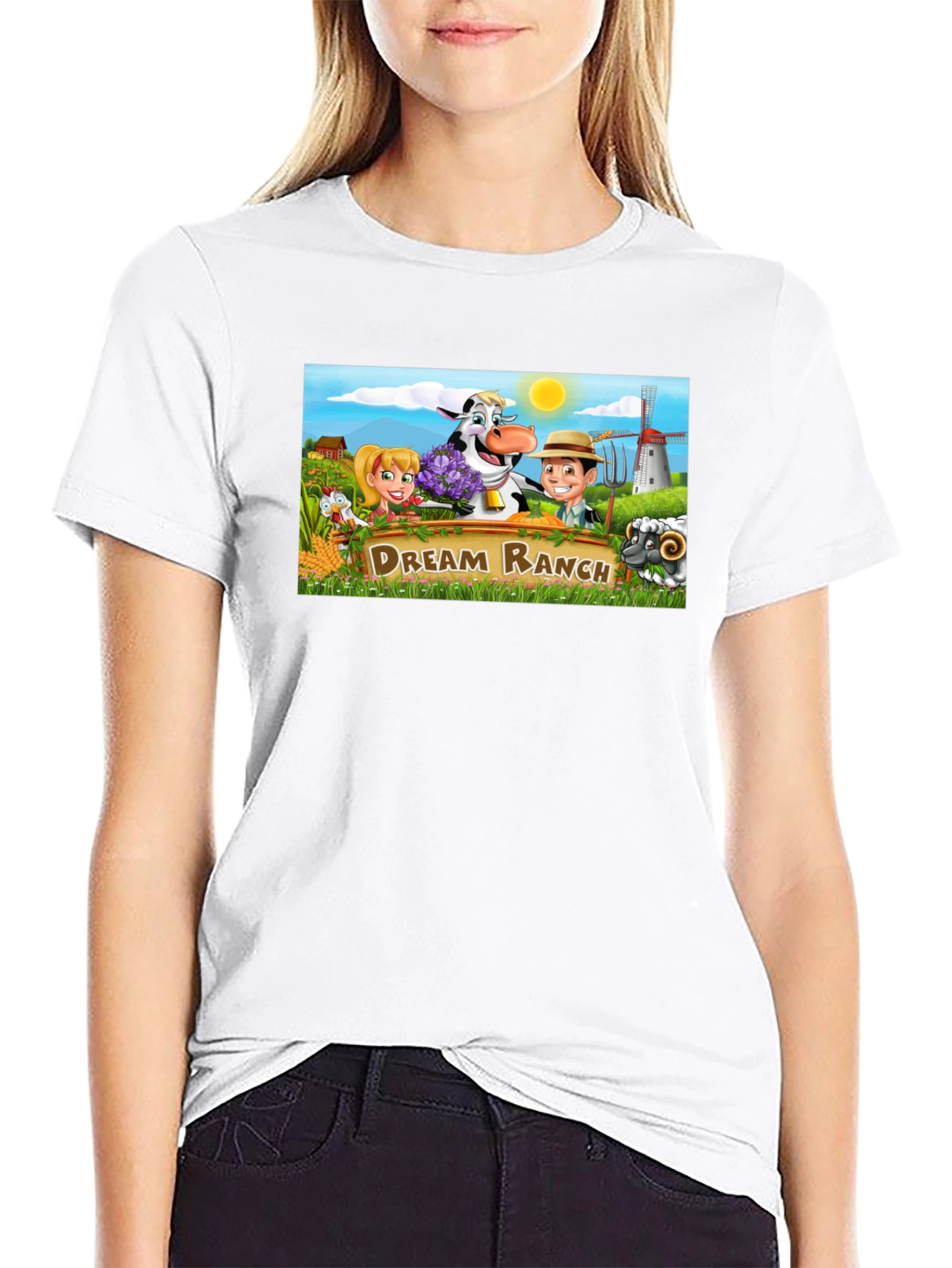 Dream Ranch Graphic T-Shirt - Black Fun Farm Theme