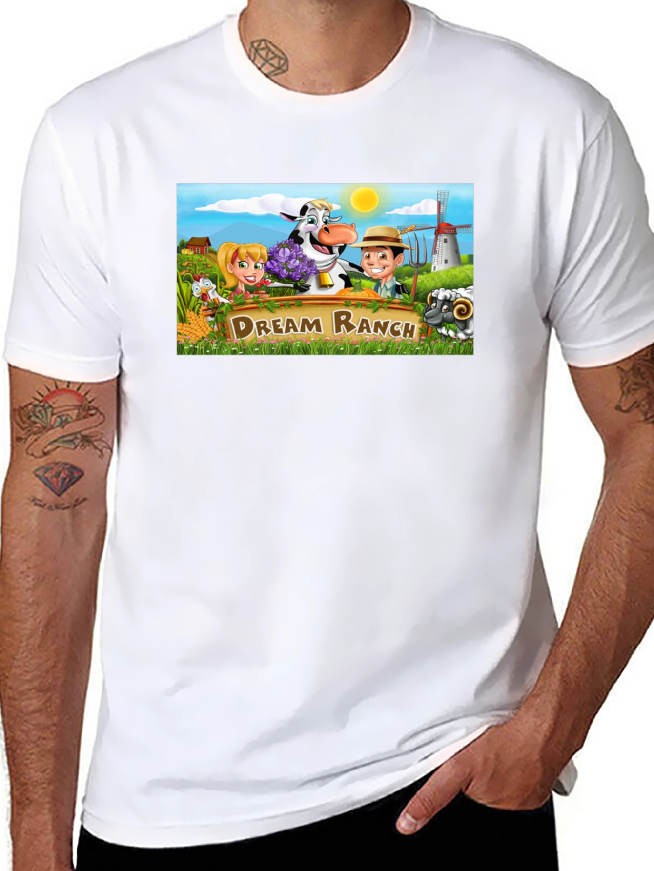 Dream Ranch Graphic T-Shirt - Black Fun Farm Theme