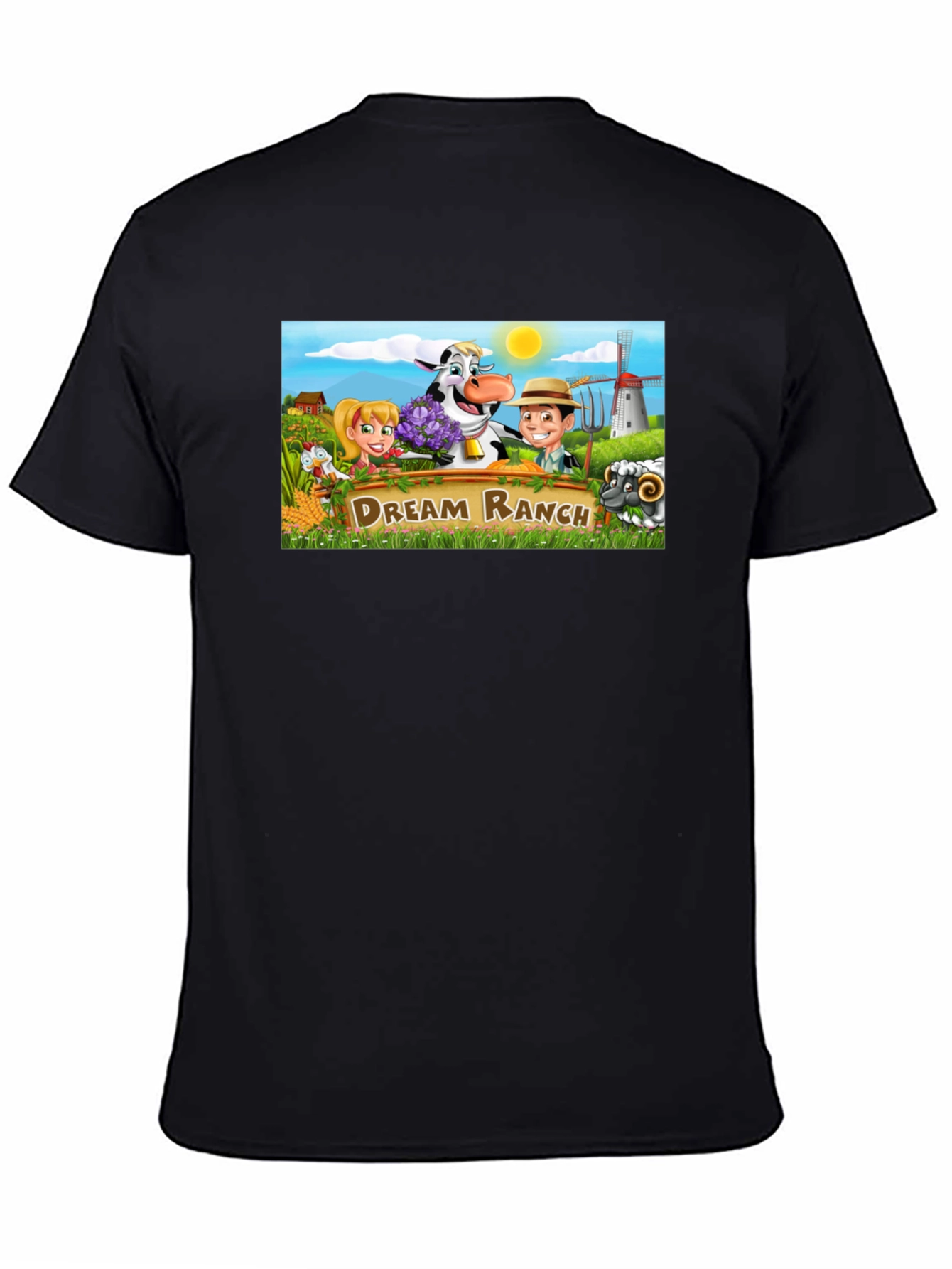 Dream Ranch Graphic T-Shirt - Black Fun Farm Theme