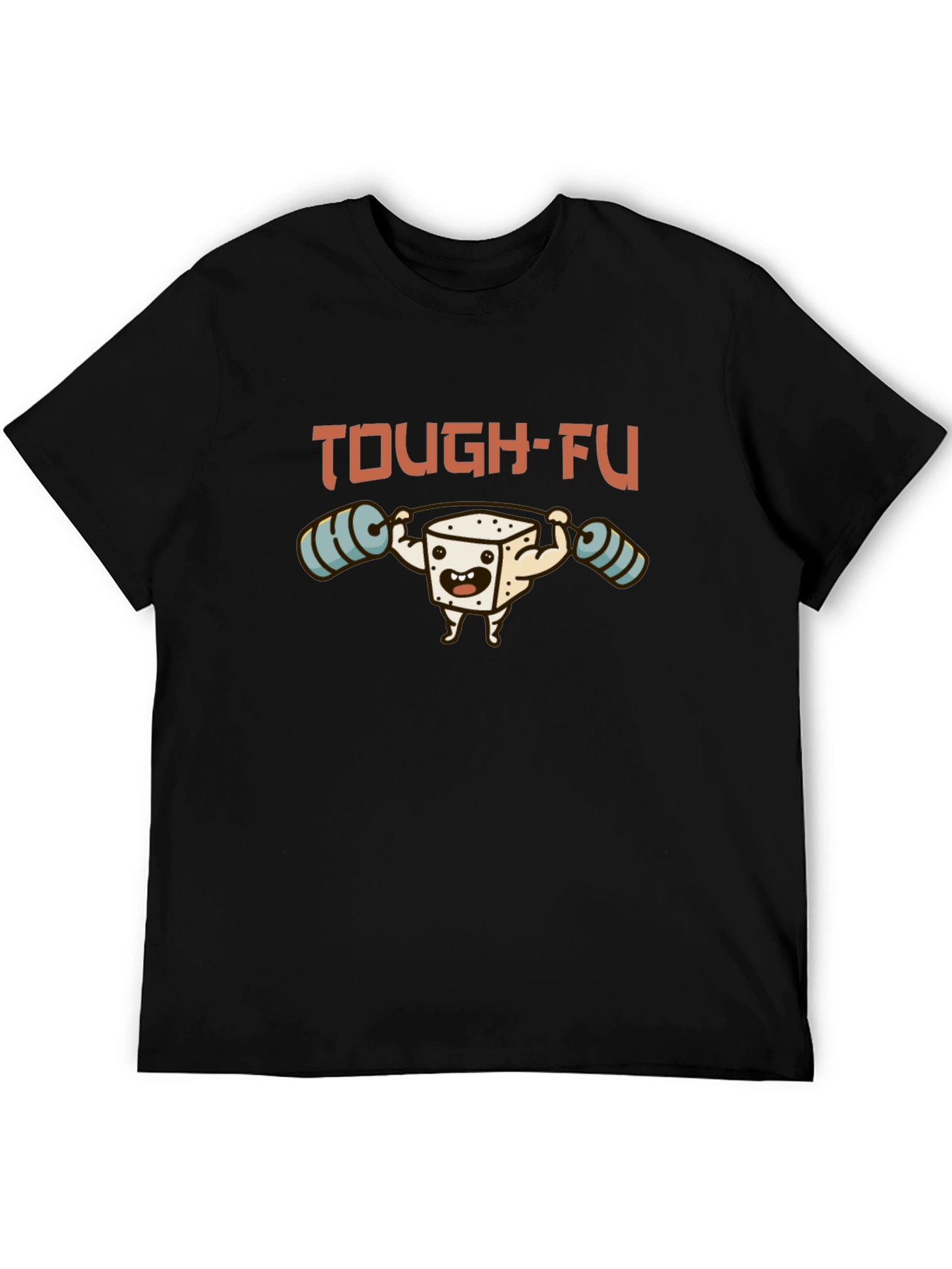 Tough-Fu T-Shirt - Weightlifting Tofu Design