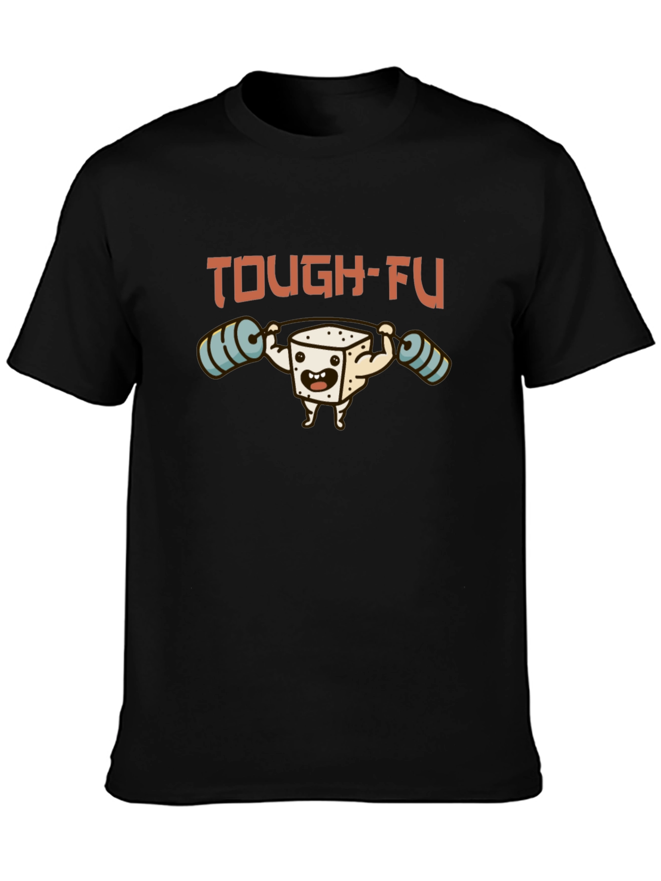 Tough-Fu T-Shirt - Weightlifting Tofu Design