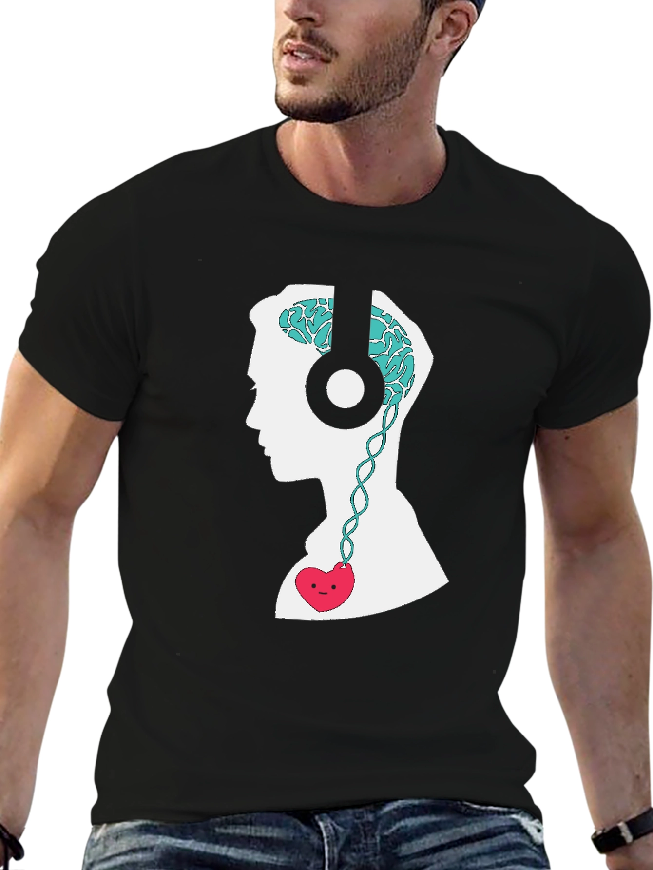 Brain & Heart Music T-Shirt - Stylish Graphic Tee