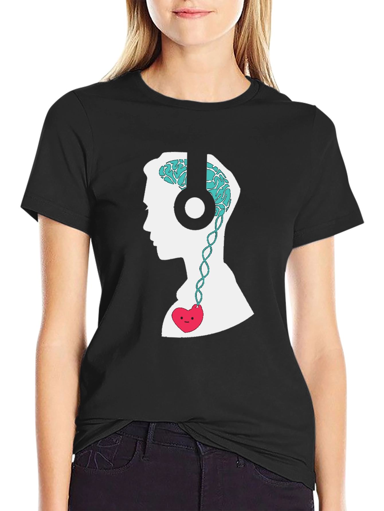 Brain & Heart Music T-Shirt - Stylish Graphic Tee