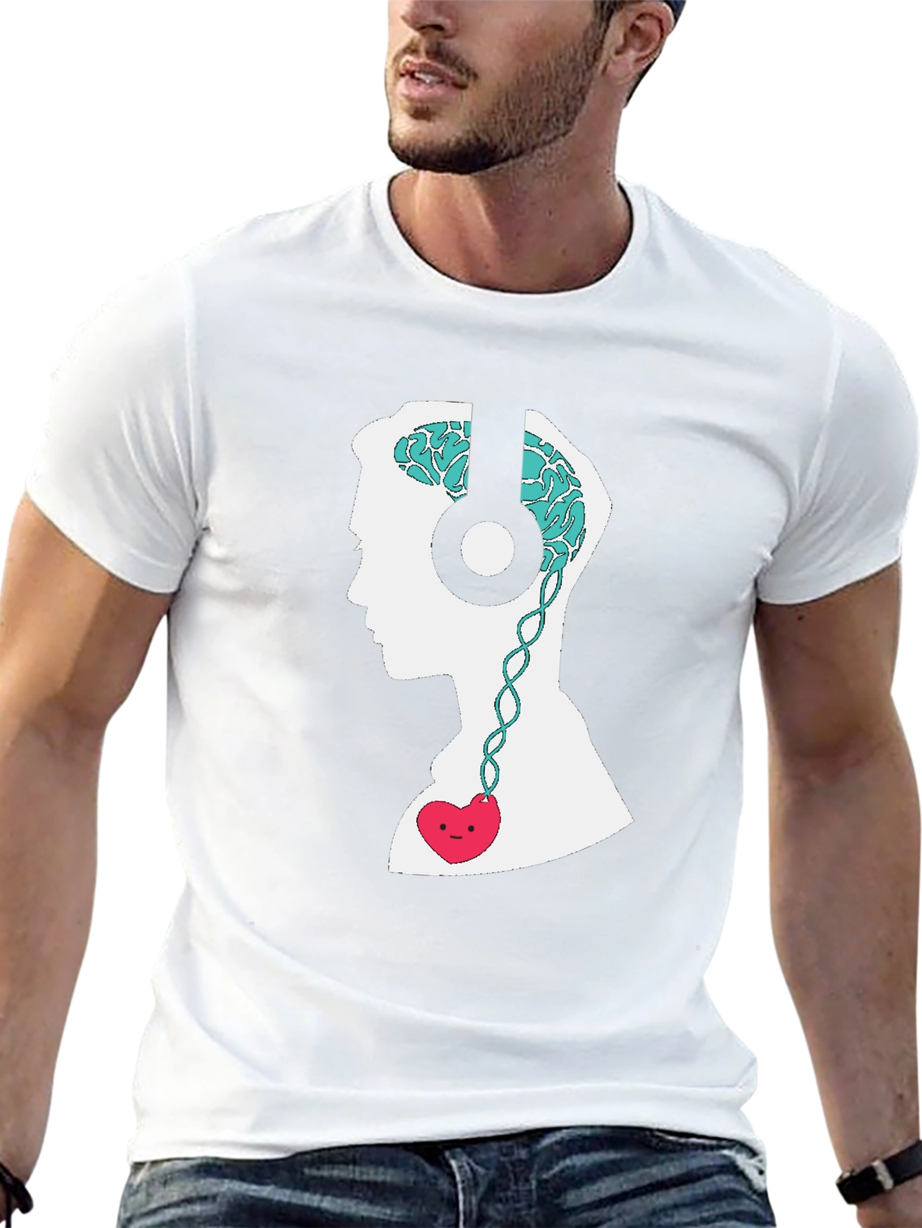 Brain & Heart Music T-Shirt - Stylish Graphic Tee