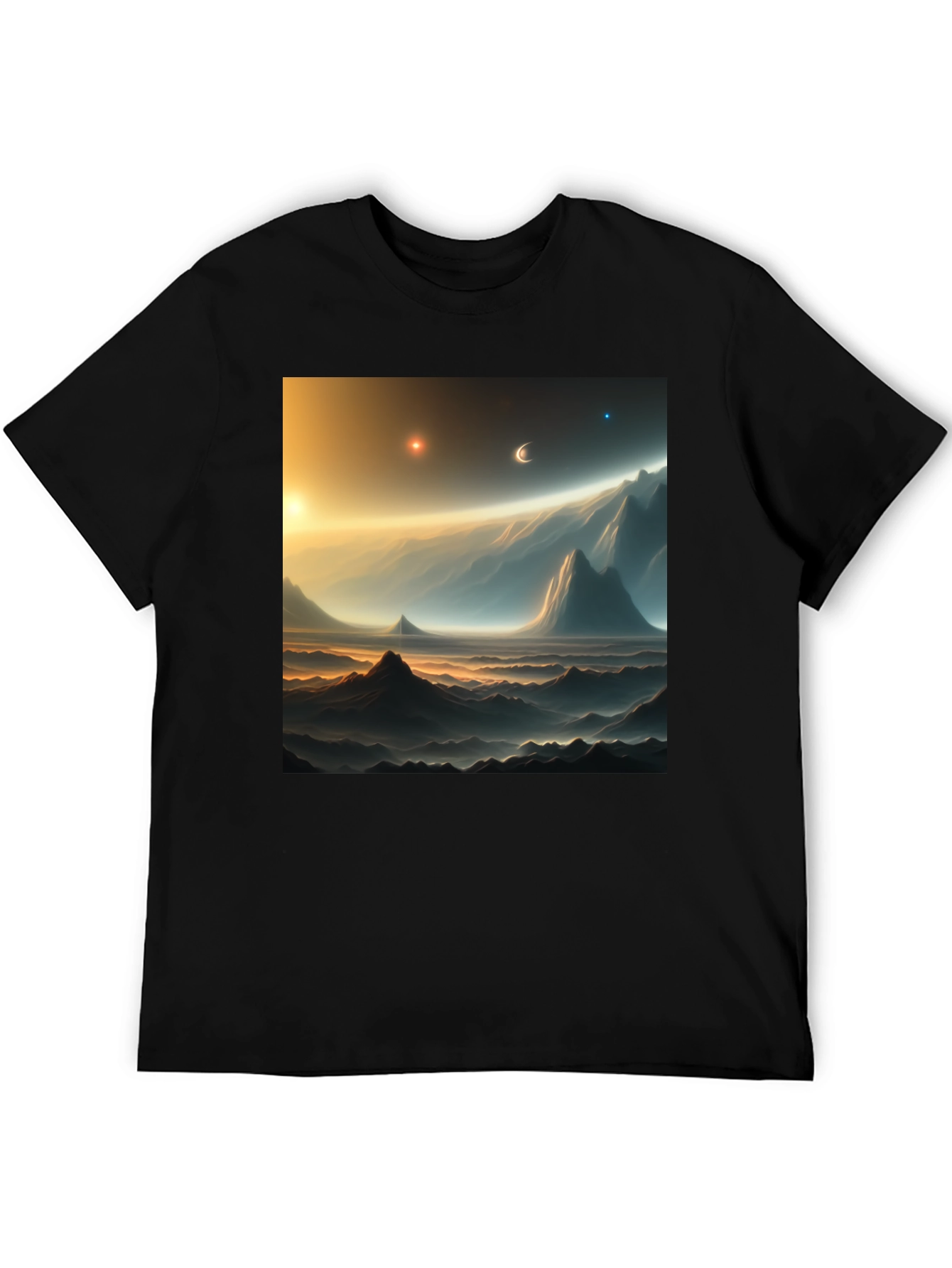 Cosmic Landscape Graphic Tee - Black