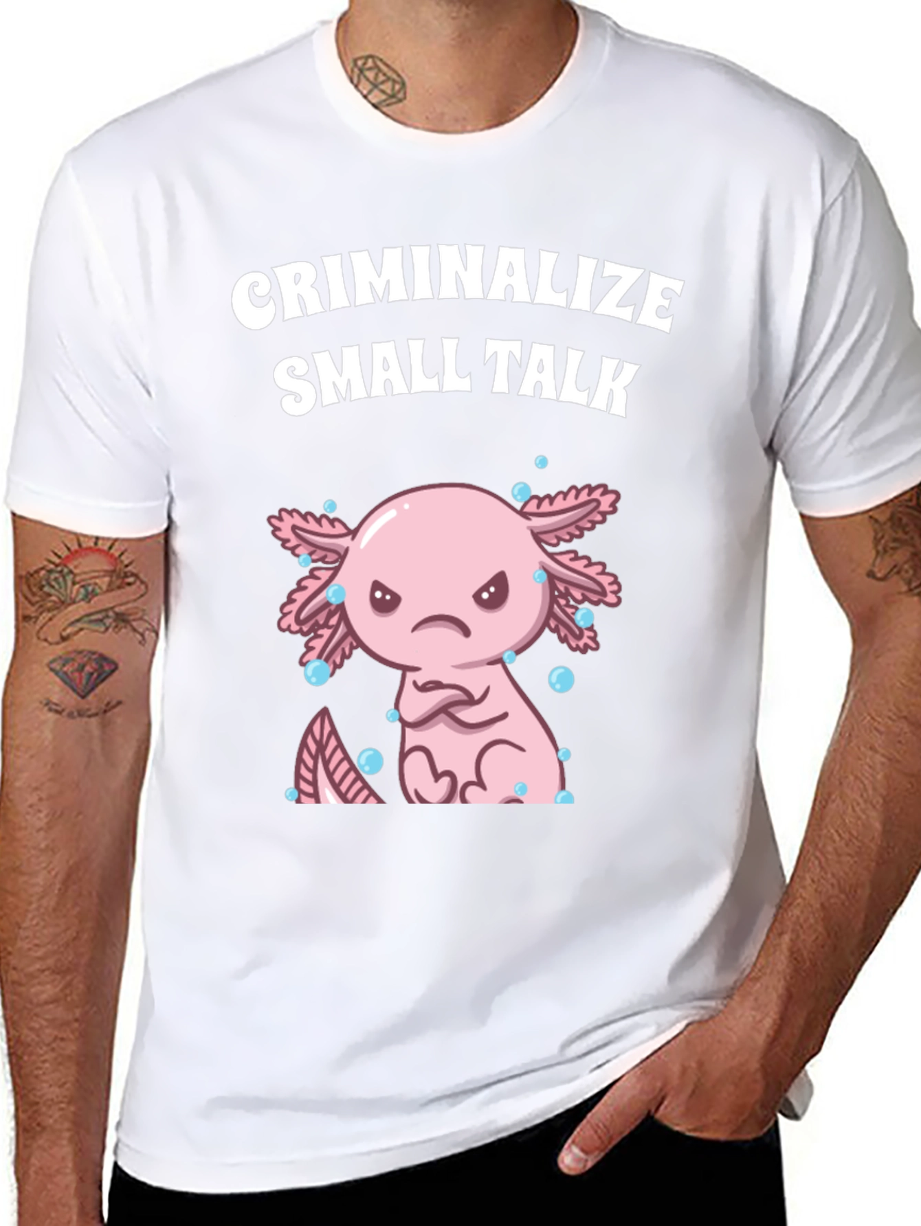 Criminalize Small Talk Axolotl T-Shirt
