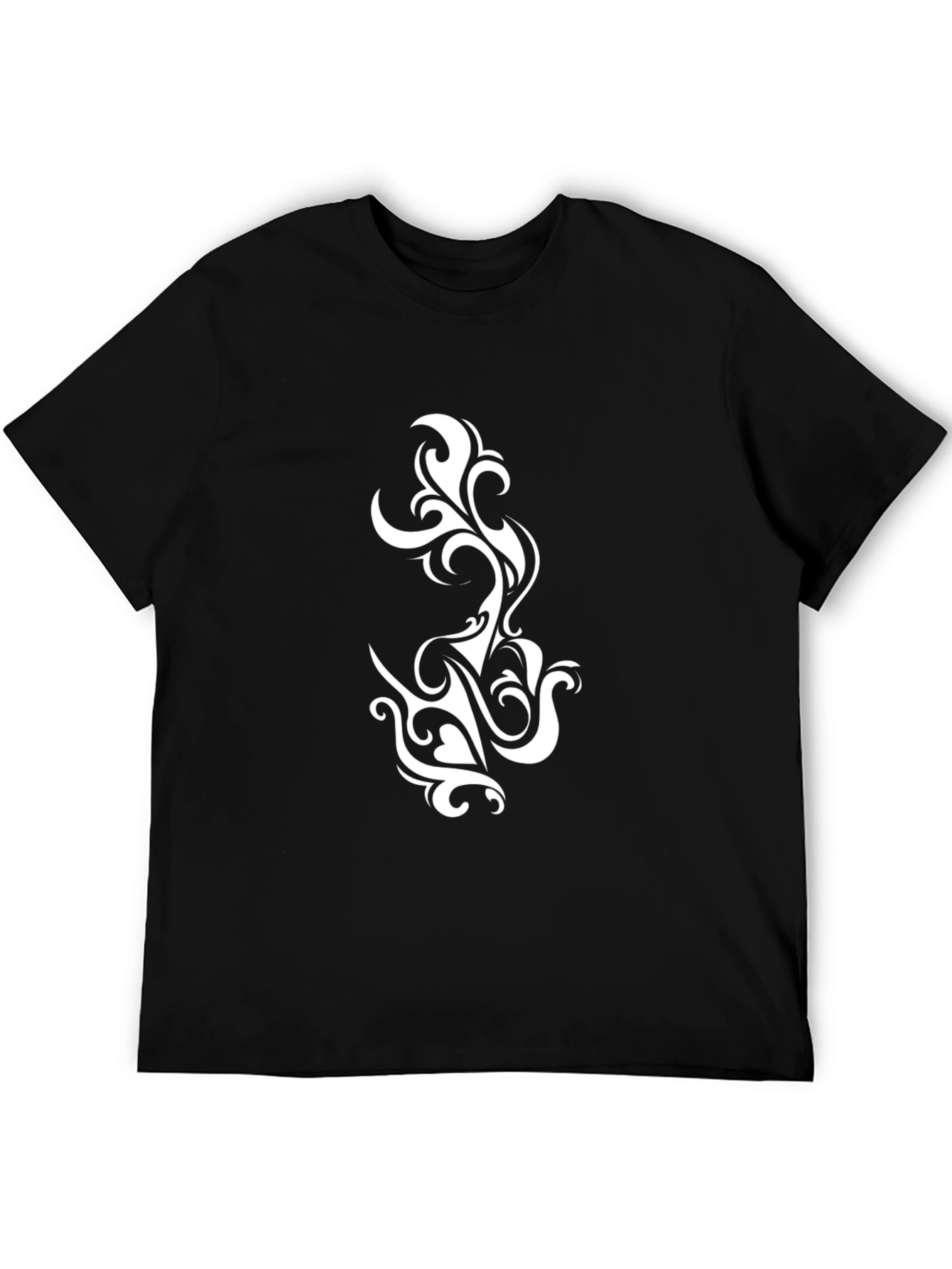 Tribal Swirl Graphic Black T-Shirt