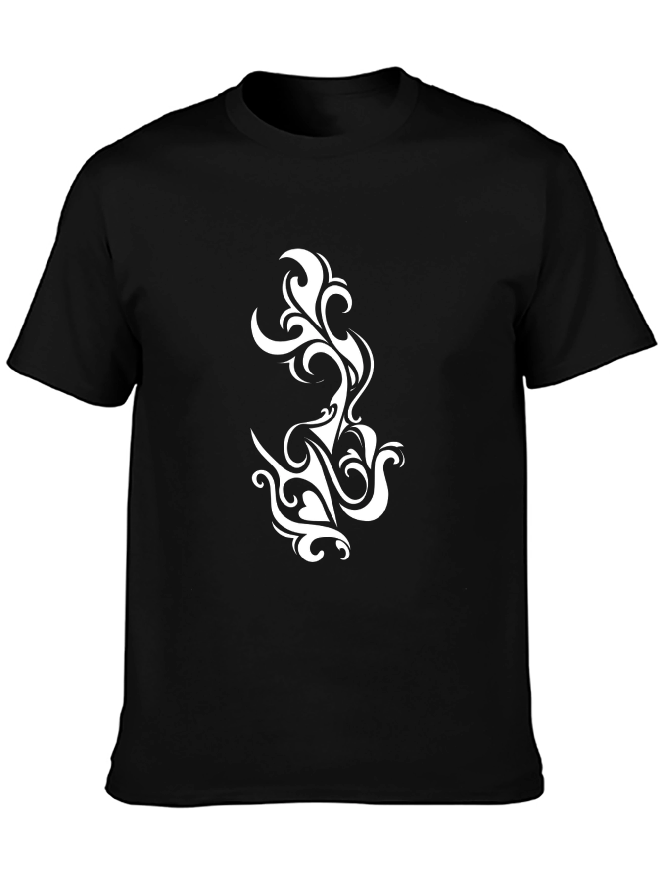 Tribal Swirl Graphic Black T-Shirt