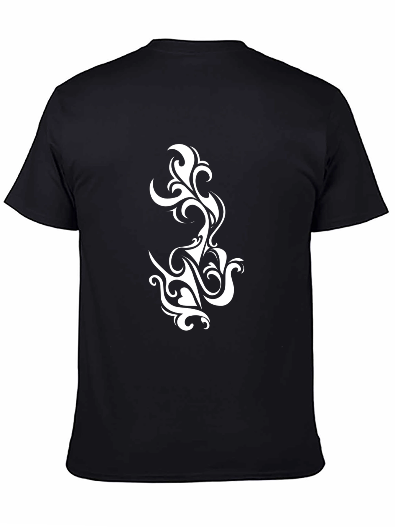 Tribal Swirl Graphic Black T-Shirt