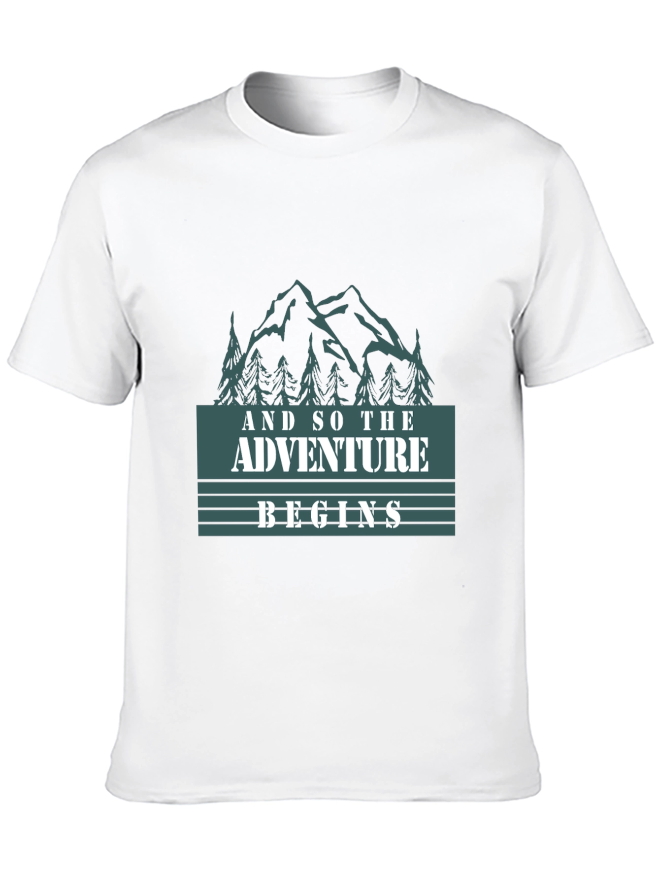 Adventure Begins Graphic Tee - Black Cotton T-Shirt
