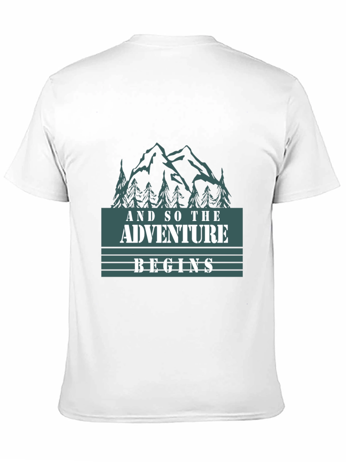 Adventure Begins Graphic Tee - Black Cotton T-Shirt