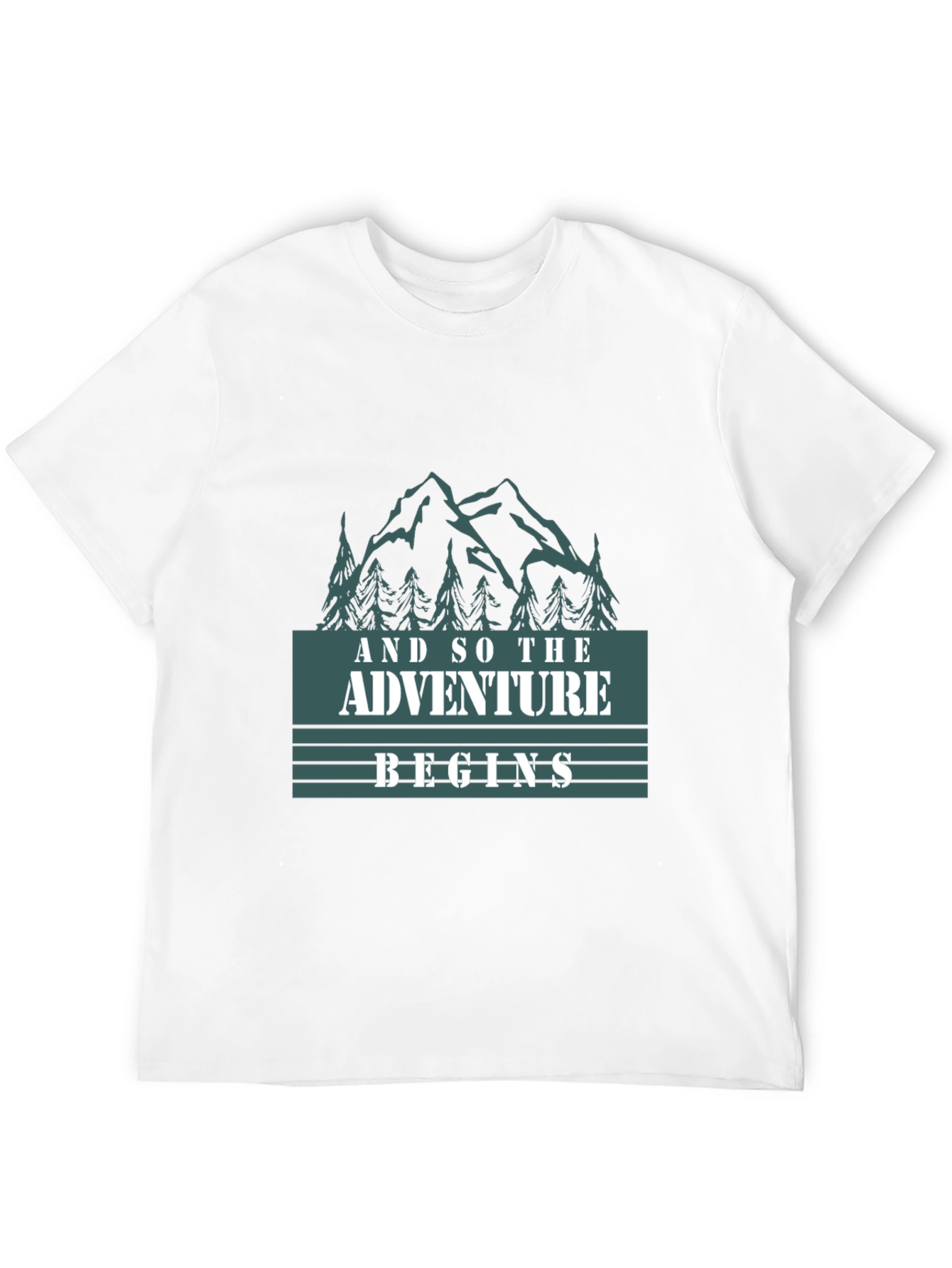 Adventure Begins Graphic Tee - Black Cotton T-Shirt