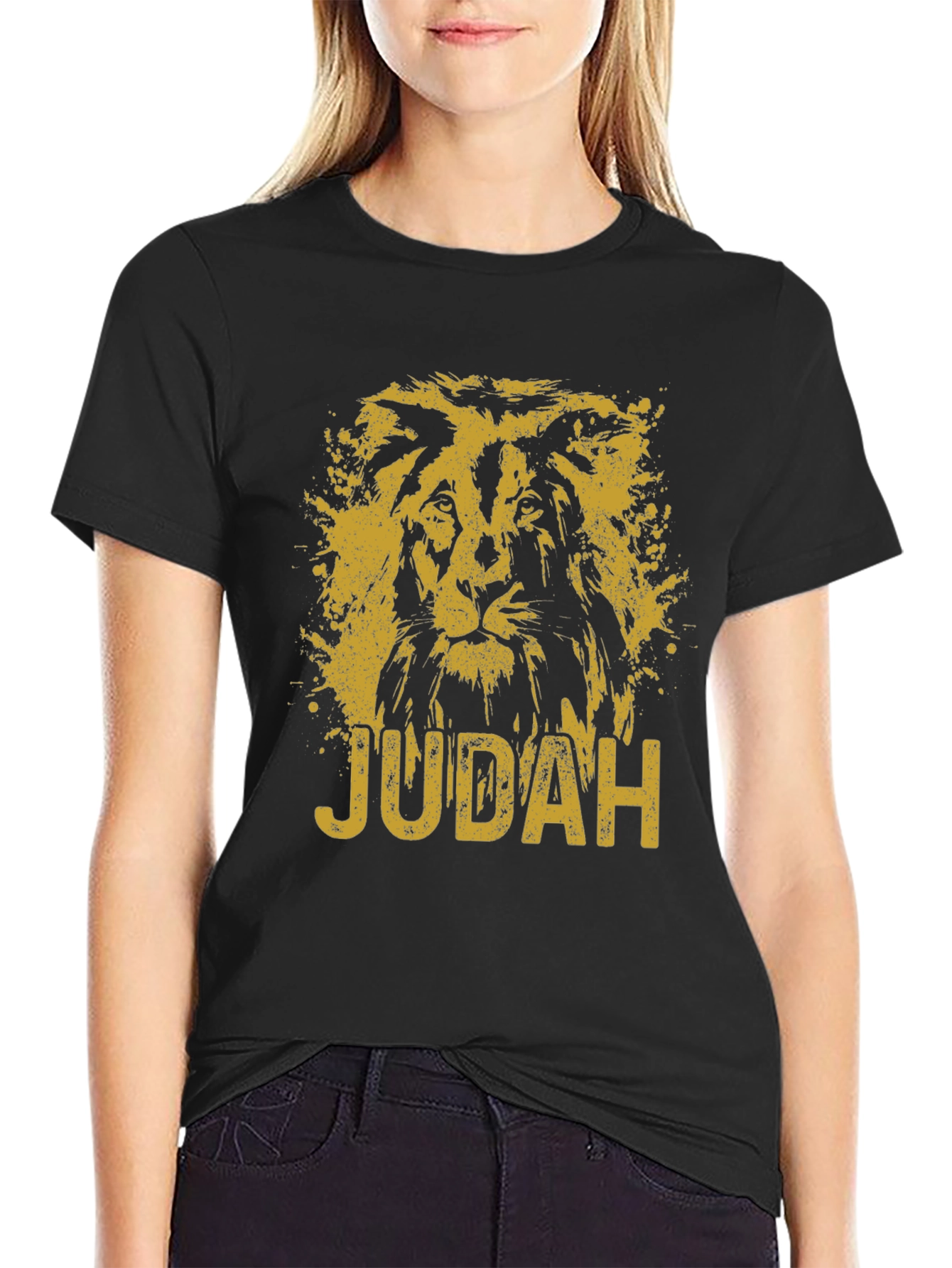 Lion of Judah Graphic Tee - Black Cotton T-Shirt