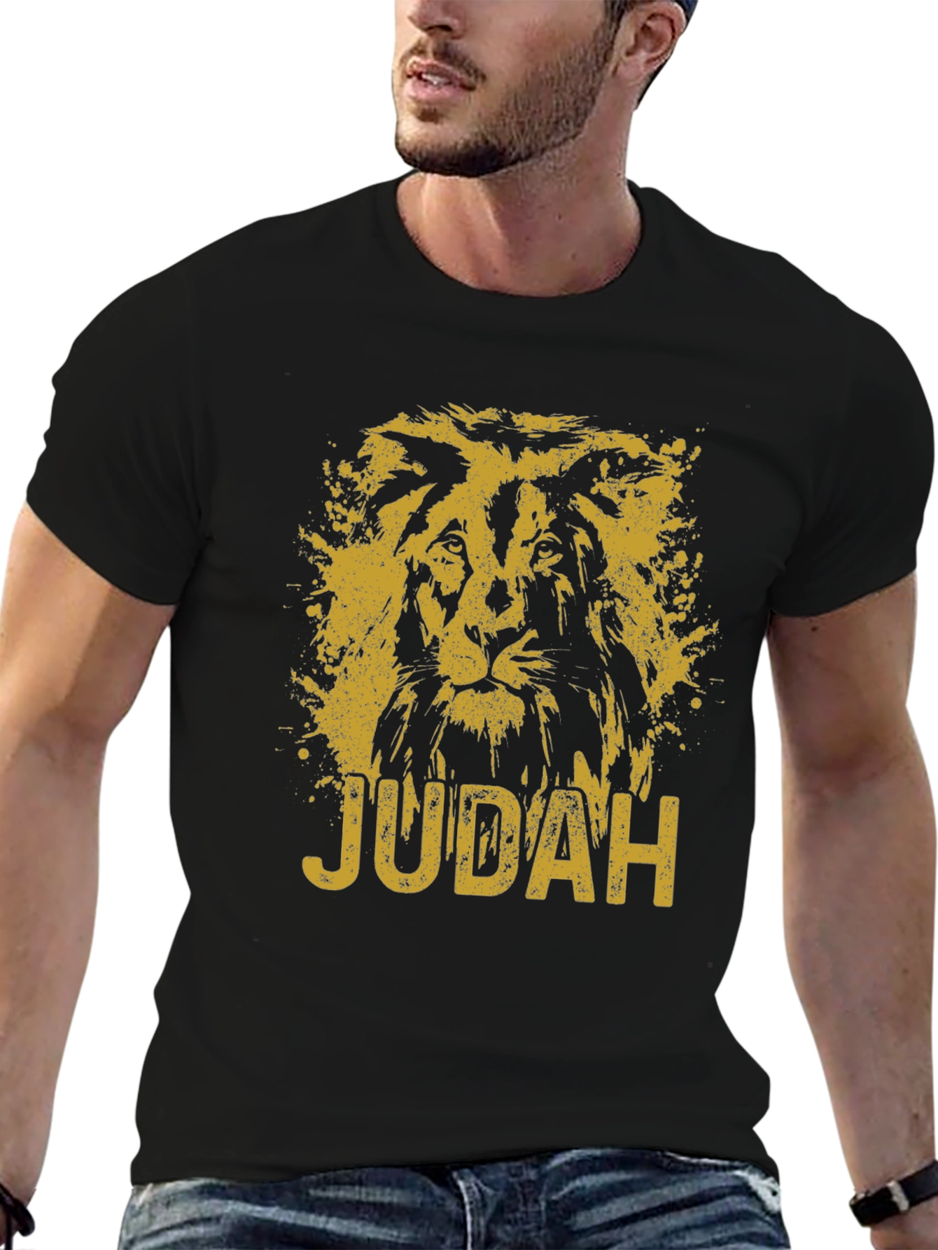Lion of Judah Graphic Tee - Black Cotton T-Shirt