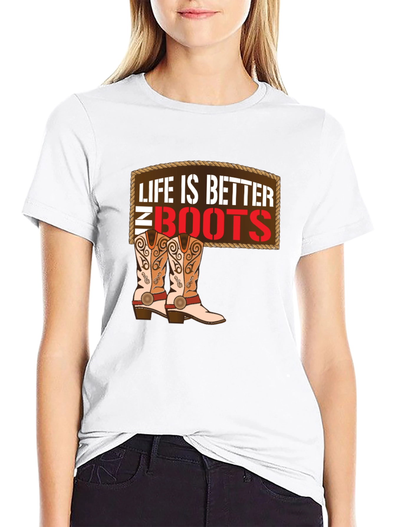 Life is Better in Boots T-Shirt - Cowboy Style