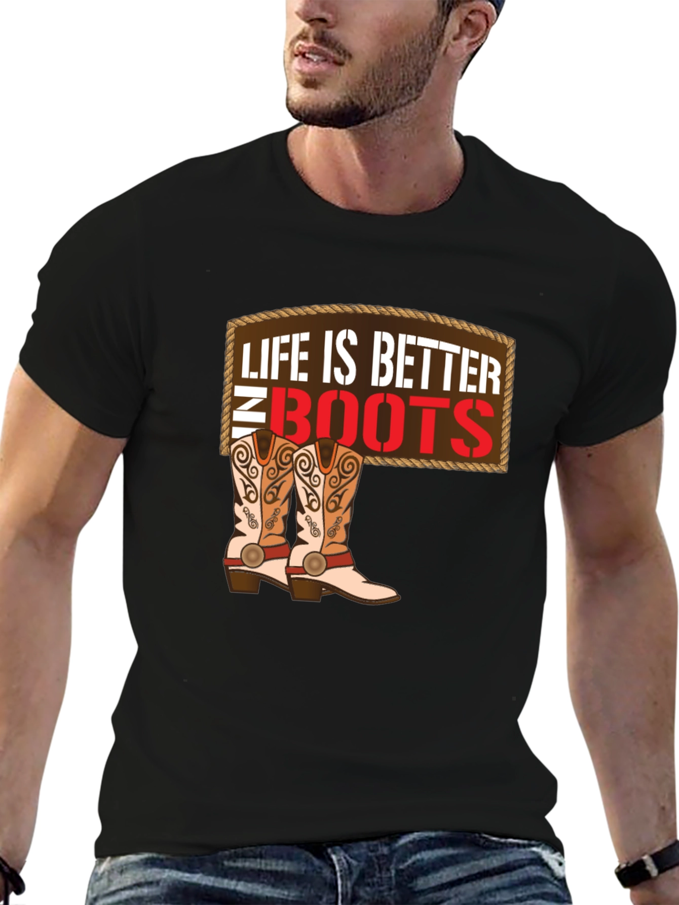 Life is Better in Boots T-Shirt - Cowboy Style