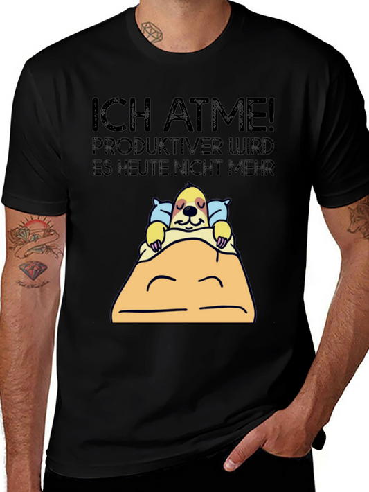 Ich Atme Sloth Graphic Tee - Funny Lazy Day Shirt
