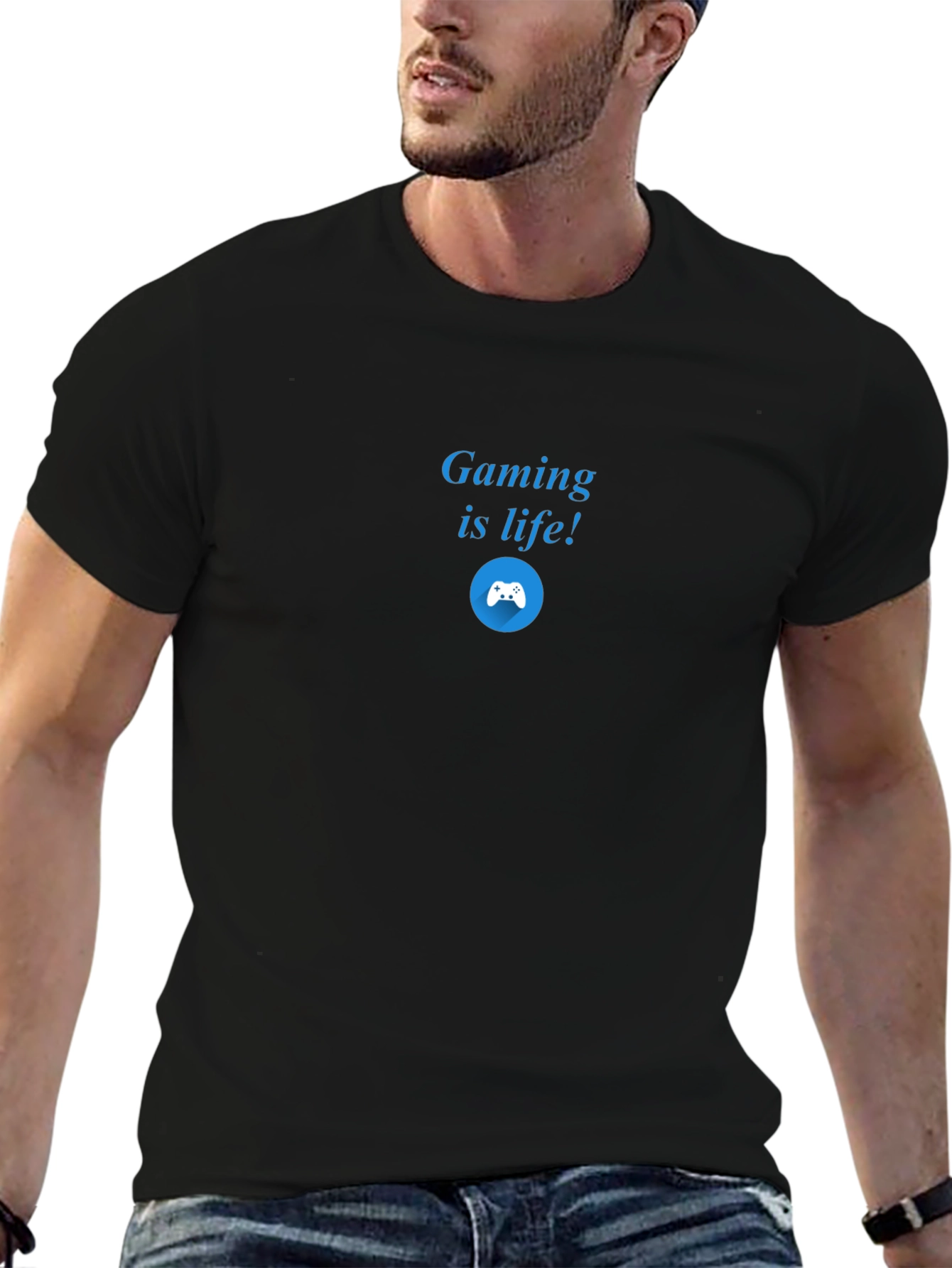 Gaming is Life! Black Graphic T-Shirt
