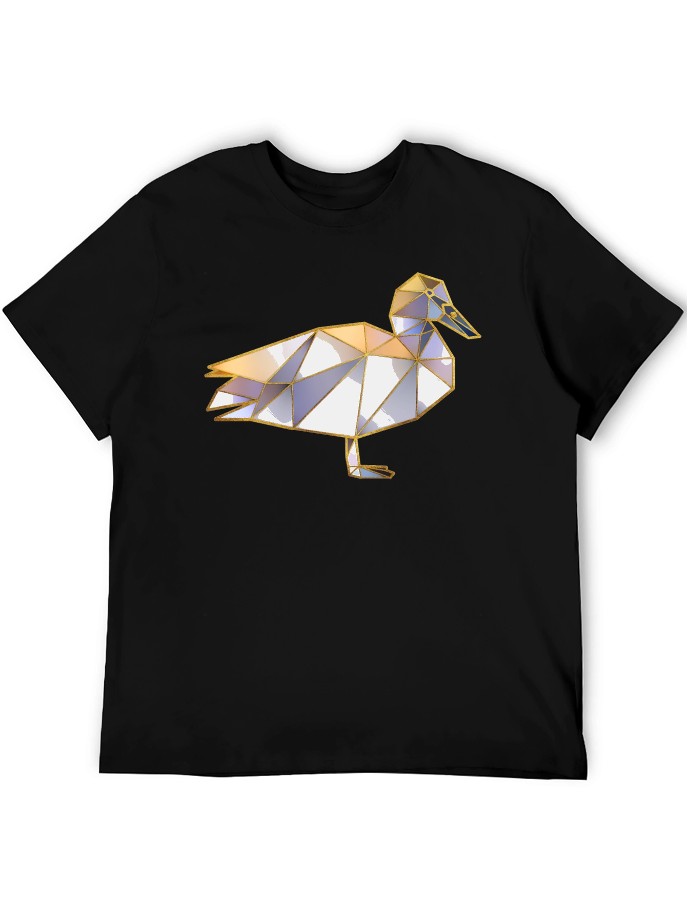 Geometric Duck Graphic Tee - Unique Animal Print Shirt