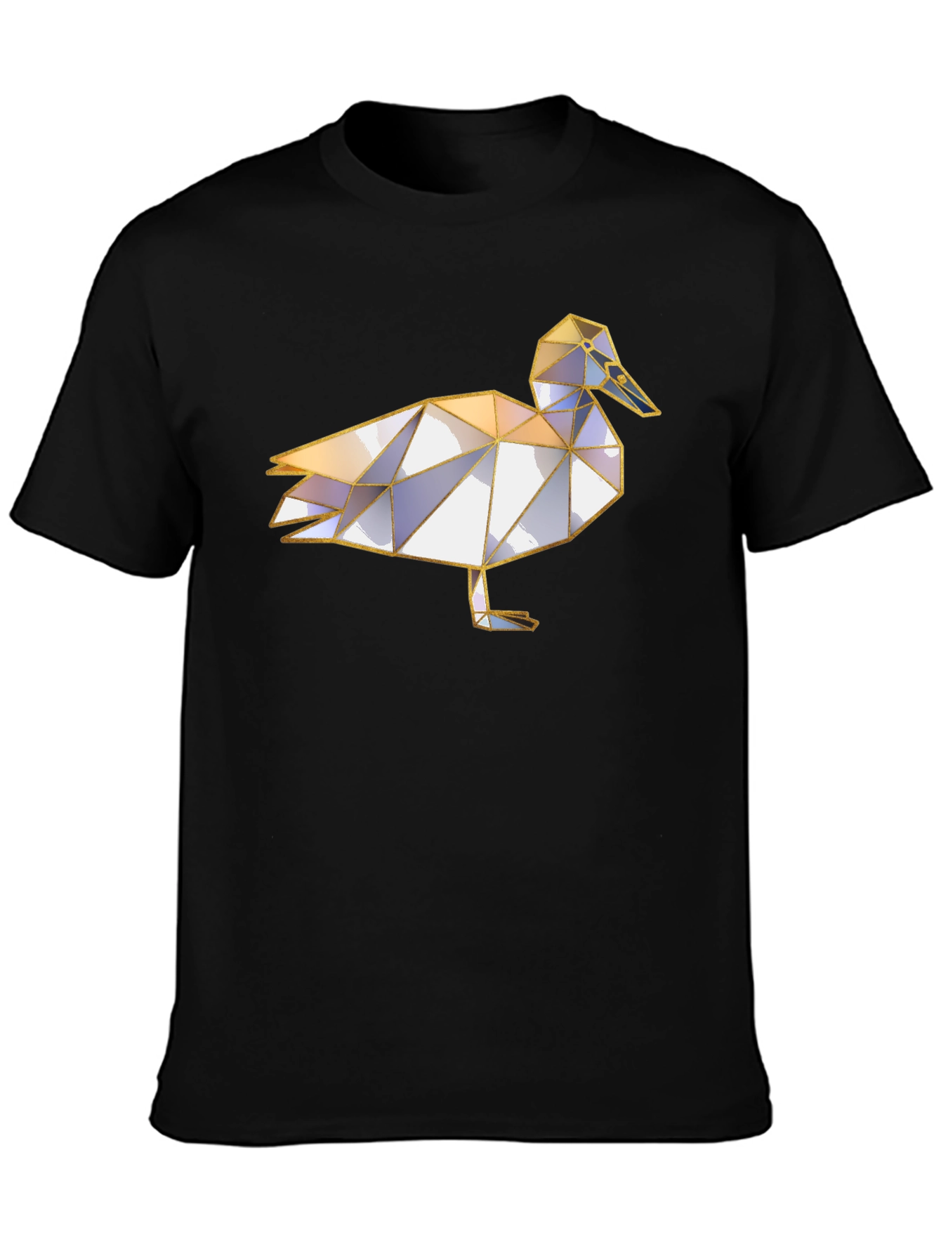 Geometric Duck Graphic Tee - Unique Animal Print Shirt