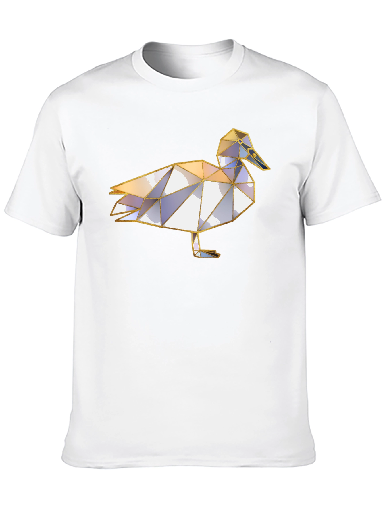 Geometric Duck Graphic Tee - Unique Animal Print Shirt