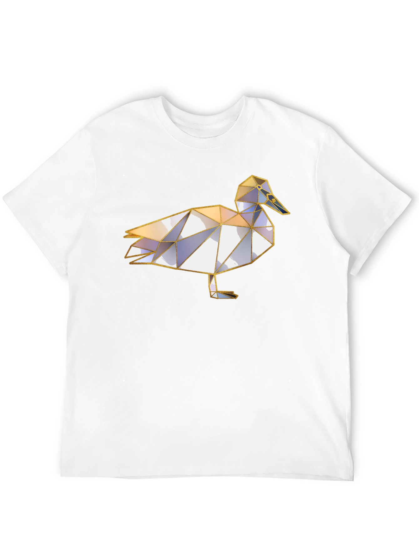 Geometric Duck Graphic Tee - Unique Animal Print Shirt