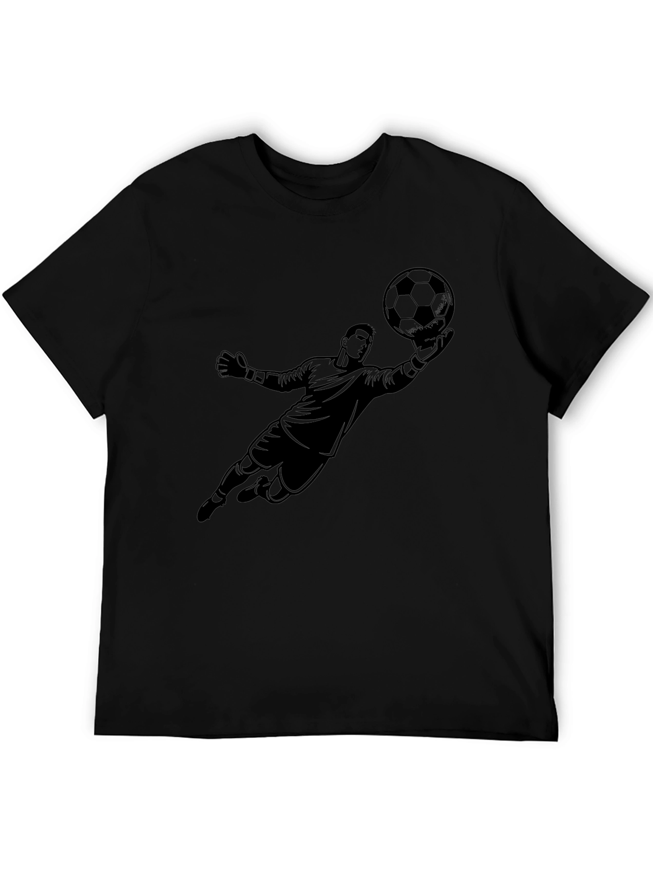 Soccer Goalie Graphic Tee - Black Cotton T-Shirt