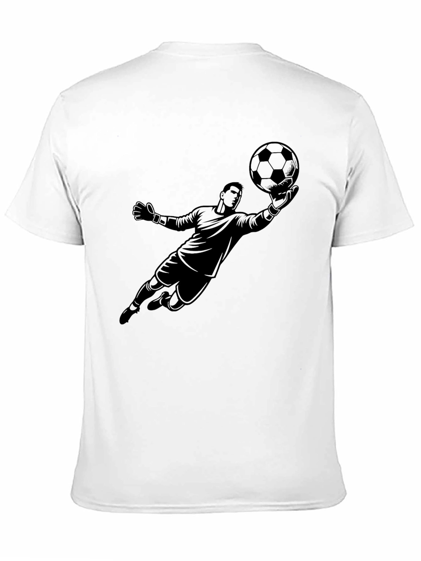 Soccer Goalie Graphic Tee - Black Cotton T-Shirt