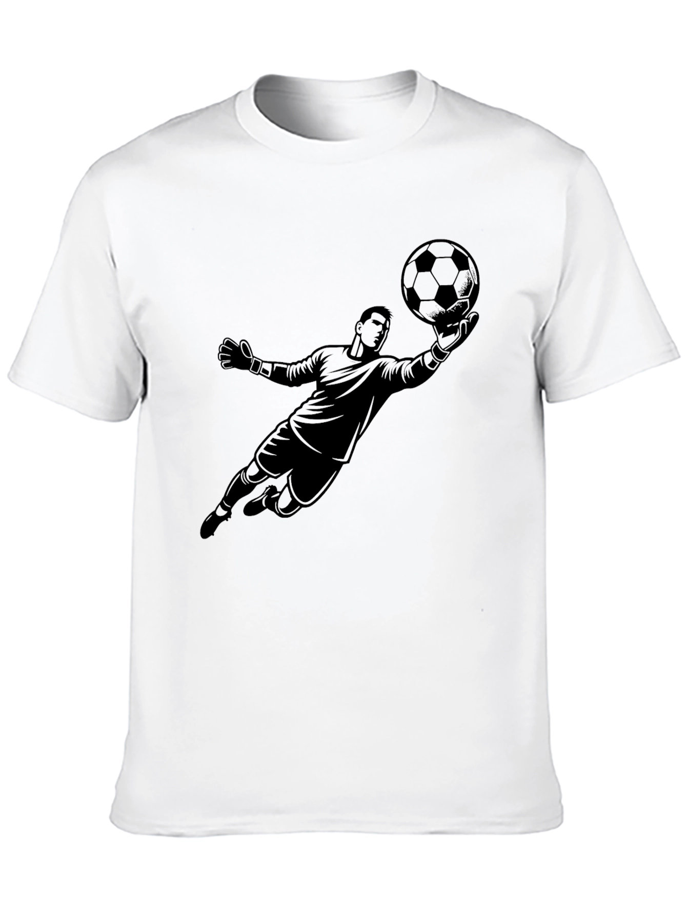 Soccer Goalie Graphic Tee - Black Cotton T-Shirt