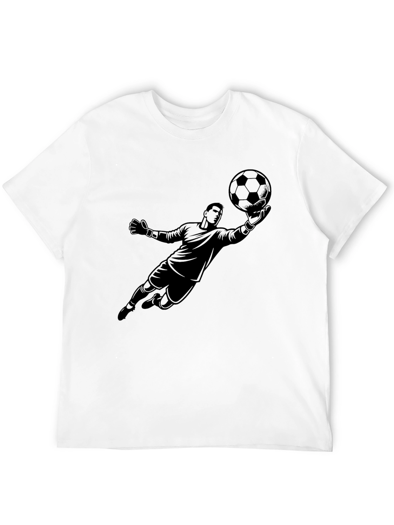 Soccer Goalie Graphic Tee - Black Cotton T-Shirt