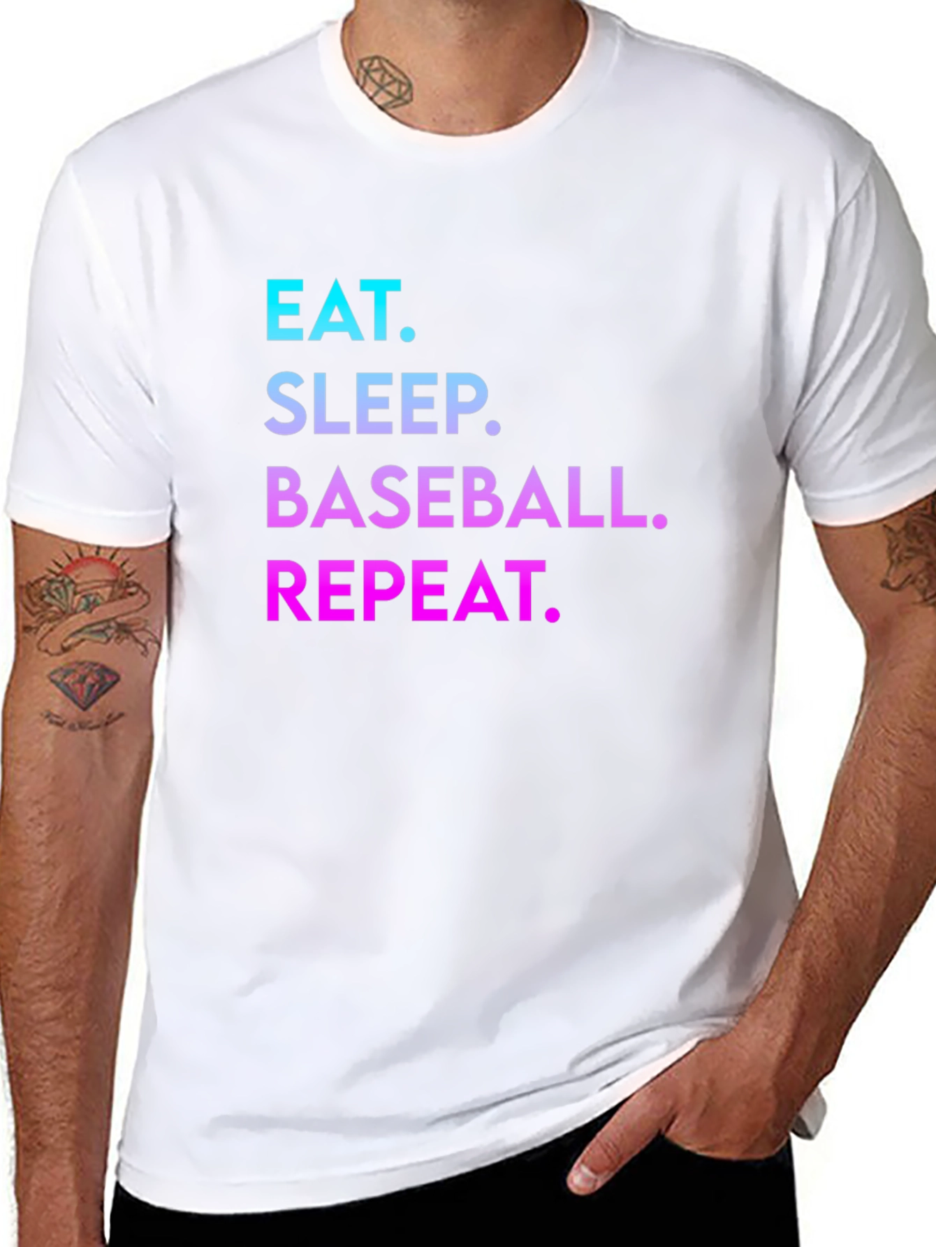 Eat Sleep Baseball Repeat Graphic Tee
