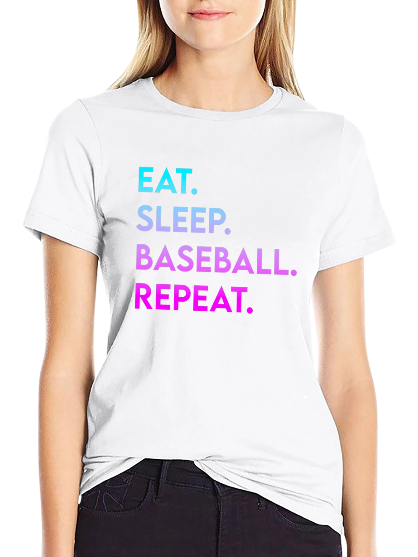 Eat Sleep Baseball Repeat Graphic Tee