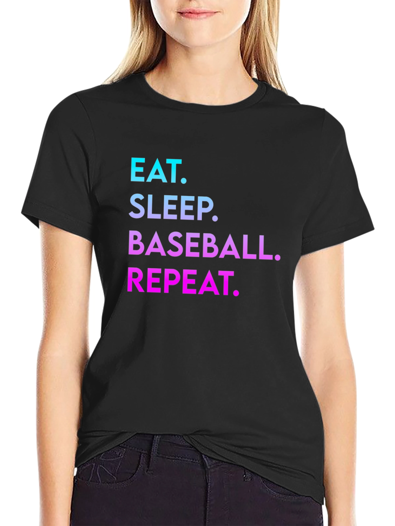 Eat Sleep Baseball Repeat Graphic Tee