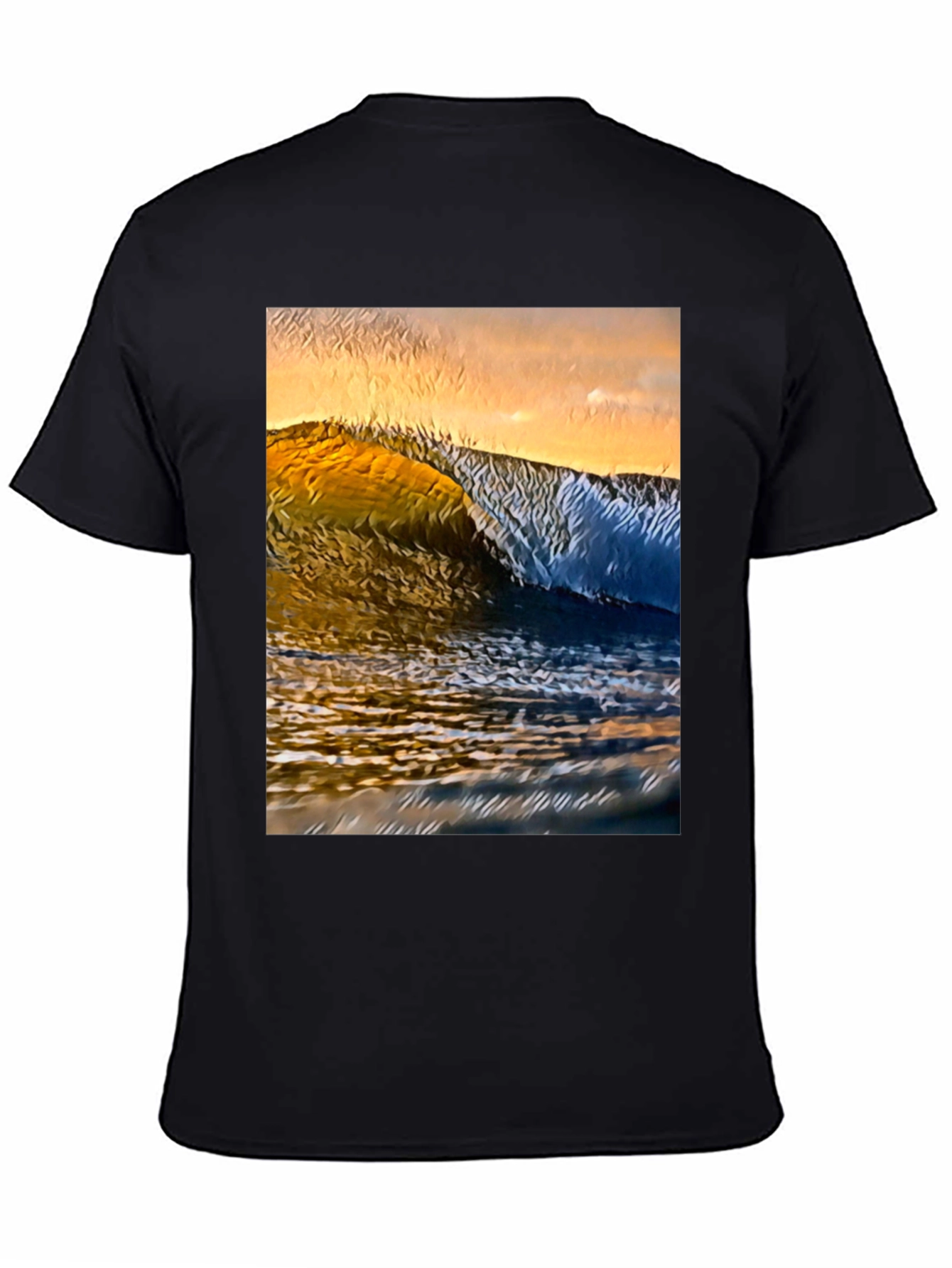 Ocean Wave Graphic Tee - Black