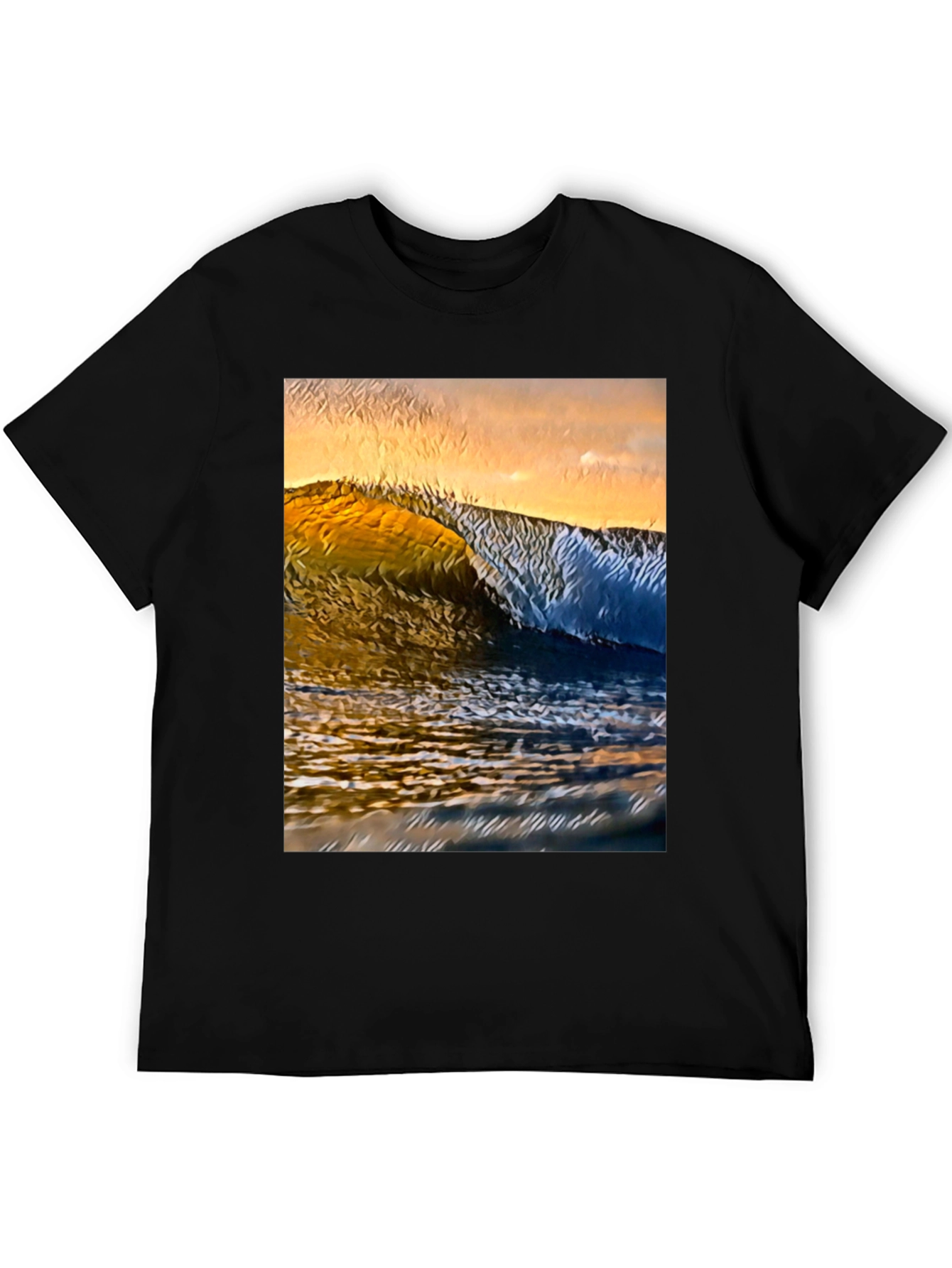 Ocean Wave Graphic Tee - Black