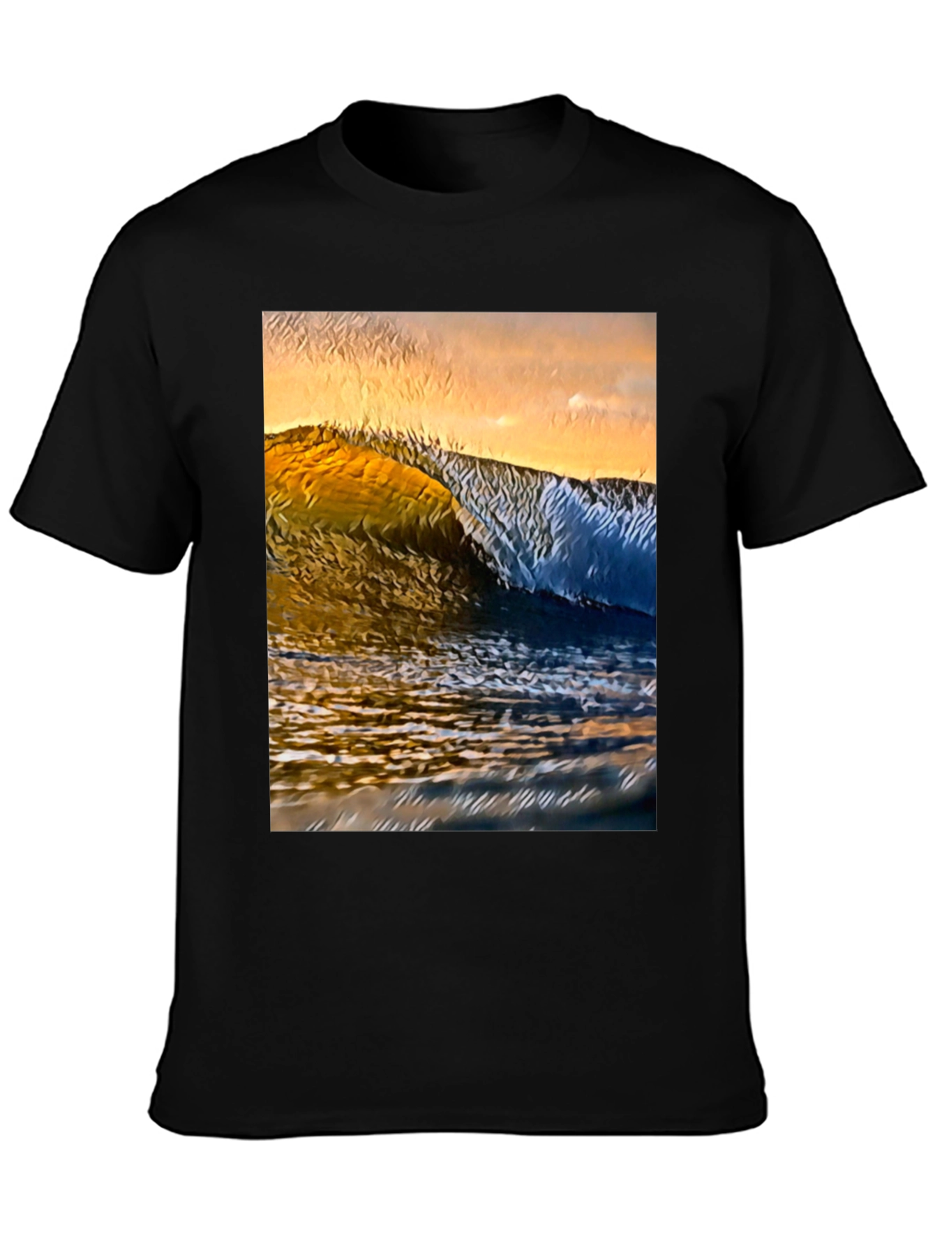 Ocean Wave Graphic Tee - Black