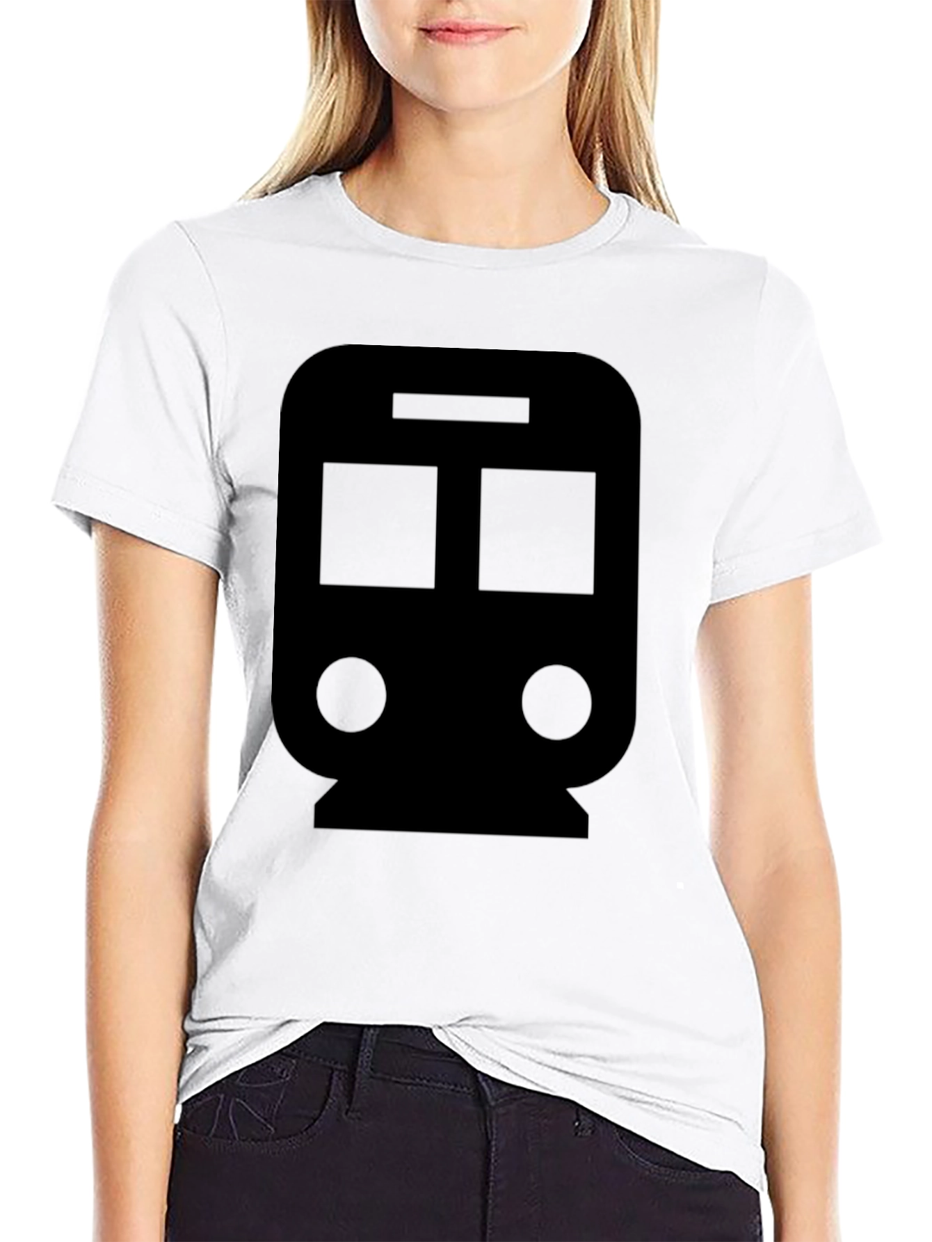 Train Graphic Tee - Black Cotton Blend