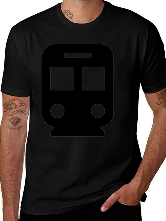 Train Graphic Tee - Black Cotton Blend