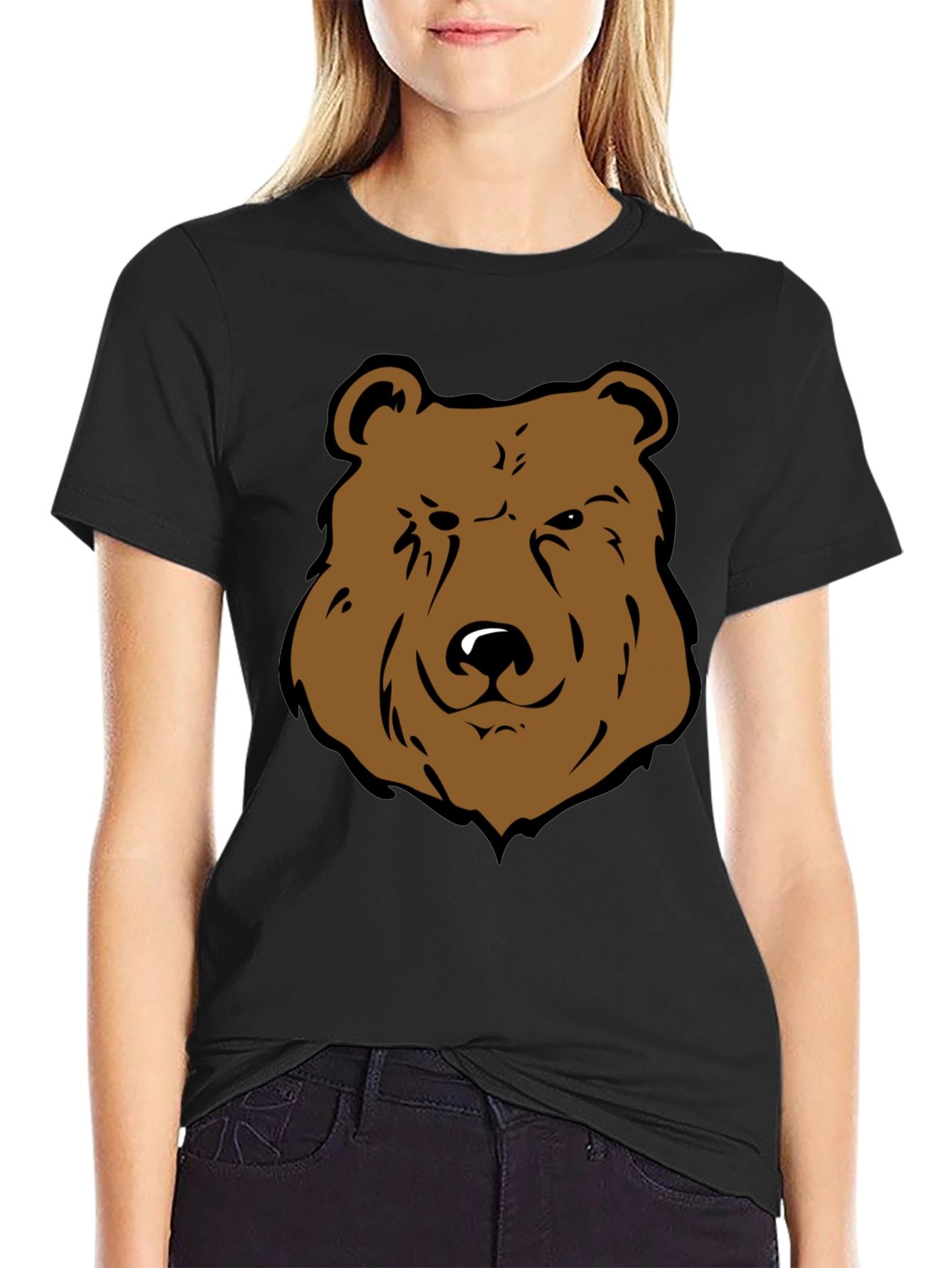 Cool Bear Graphic Tee - Black Cotton T-Shirt