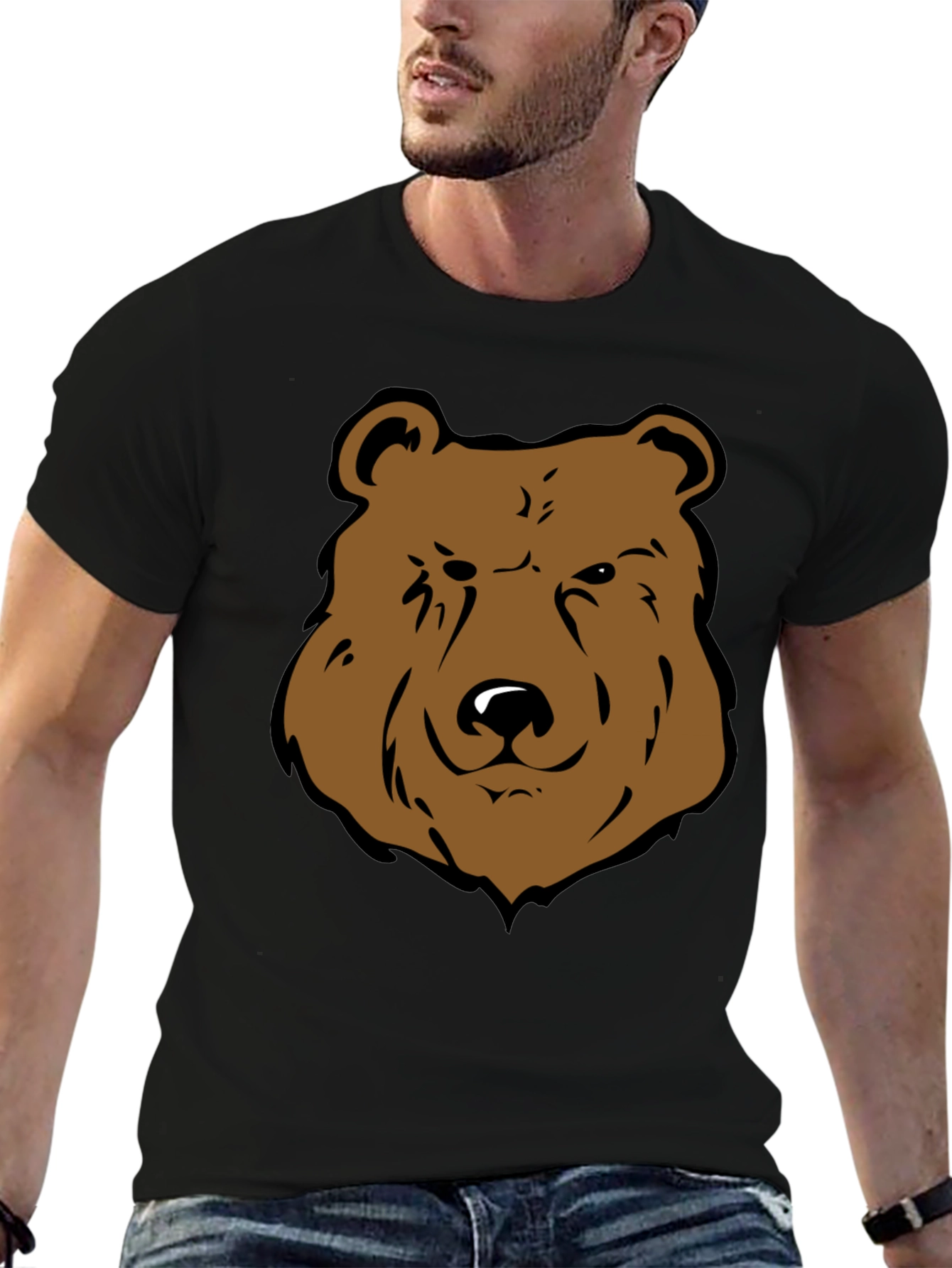 Cool Bear Graphic Tee - Black Cotton T-Shirt
