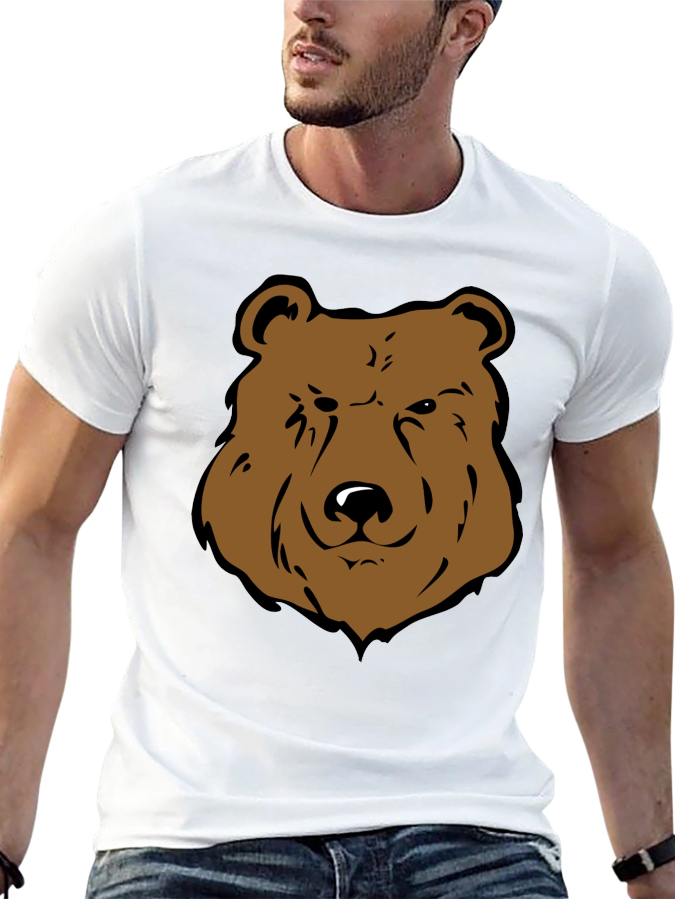 Cool Bear Graphic Tee - Black Cotton T-Shirt