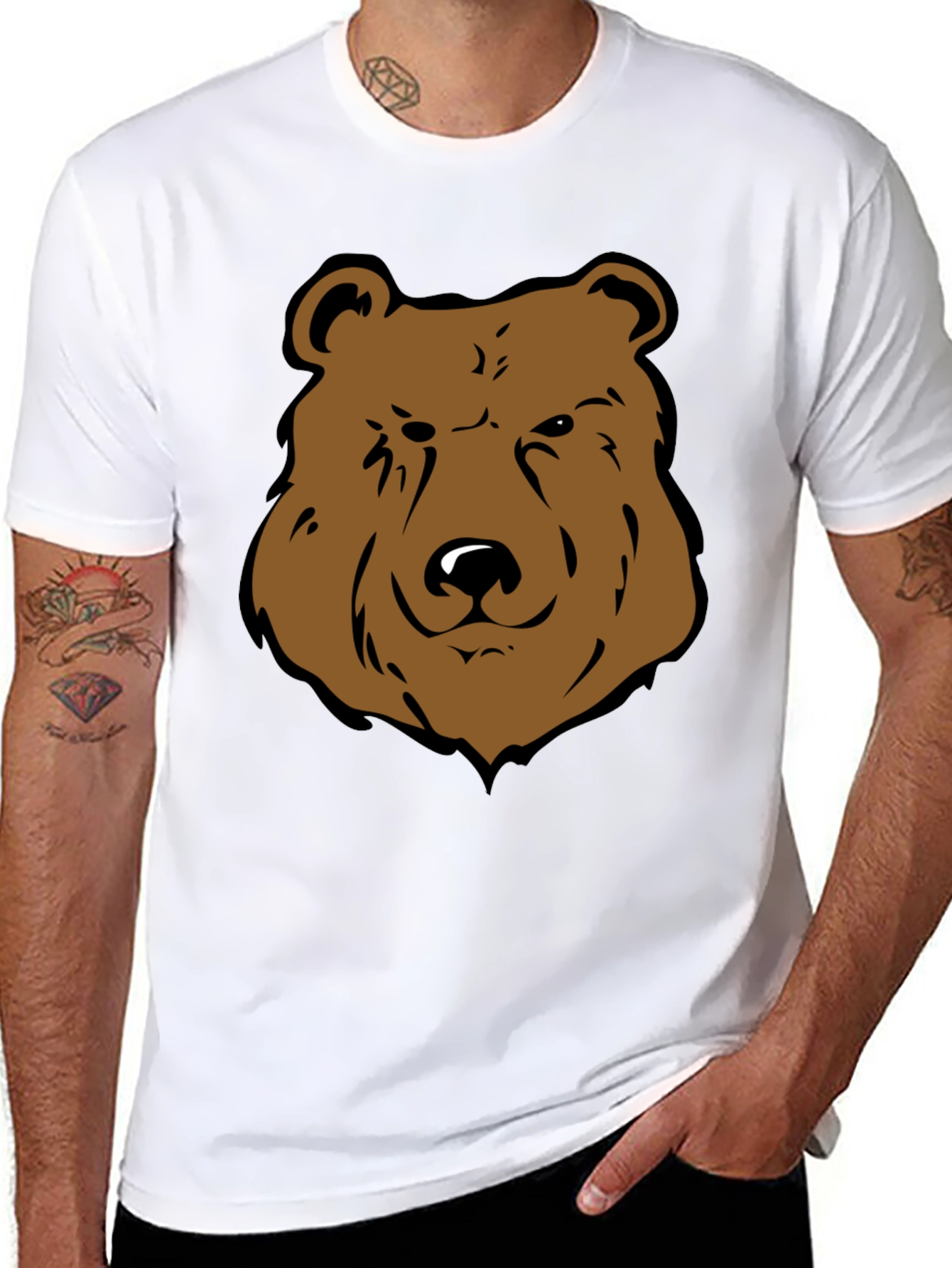 Cool Bear Graphic Tee - Black Cotton T-Shirt