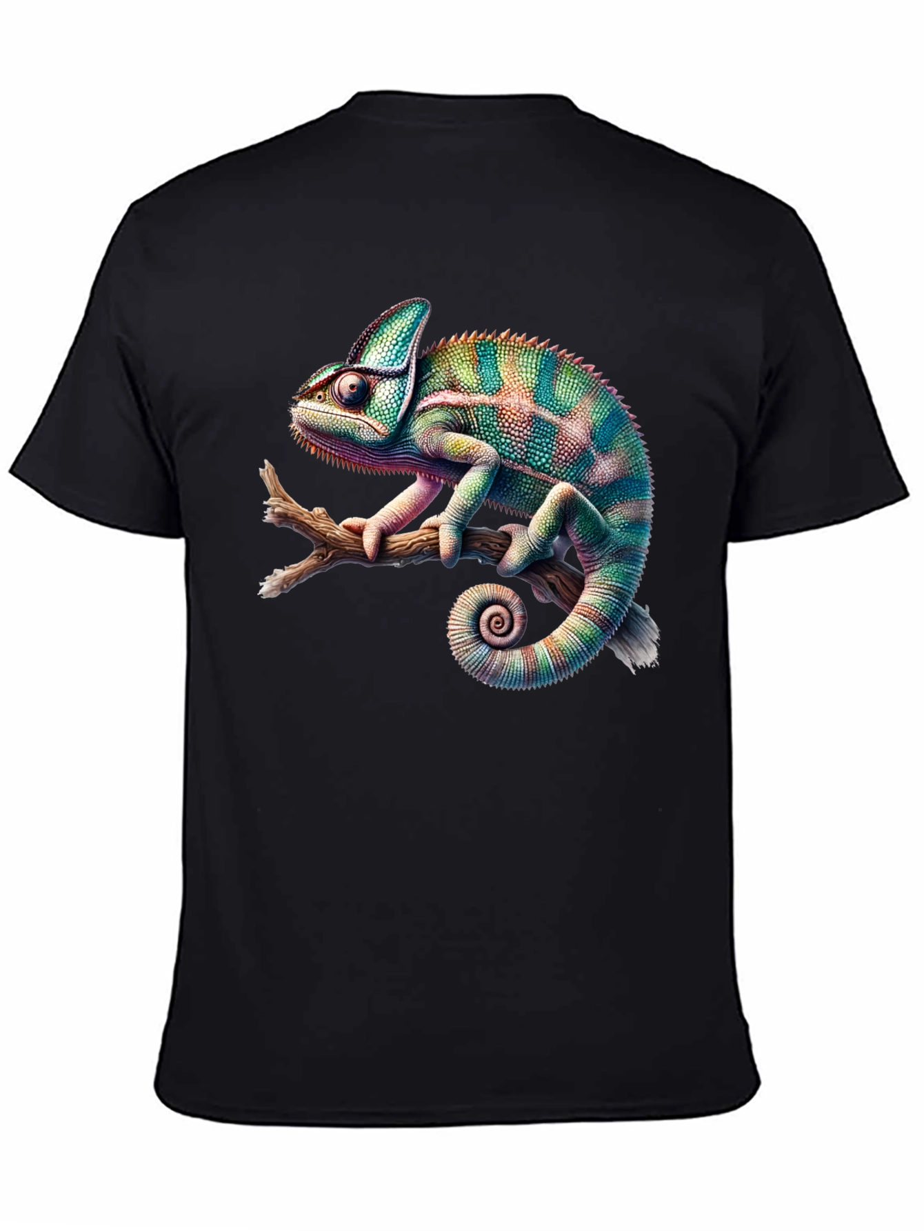 Chameleon Print Black T-Shirt