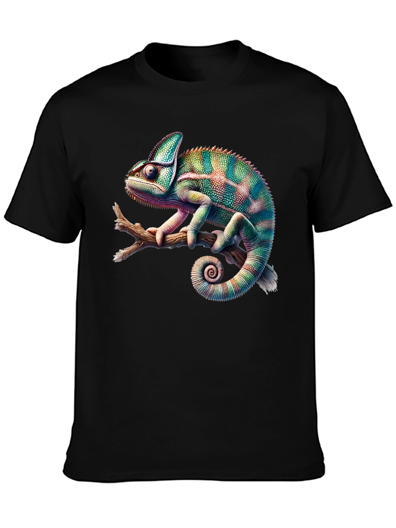 Chameleon Print Black T-Shirt