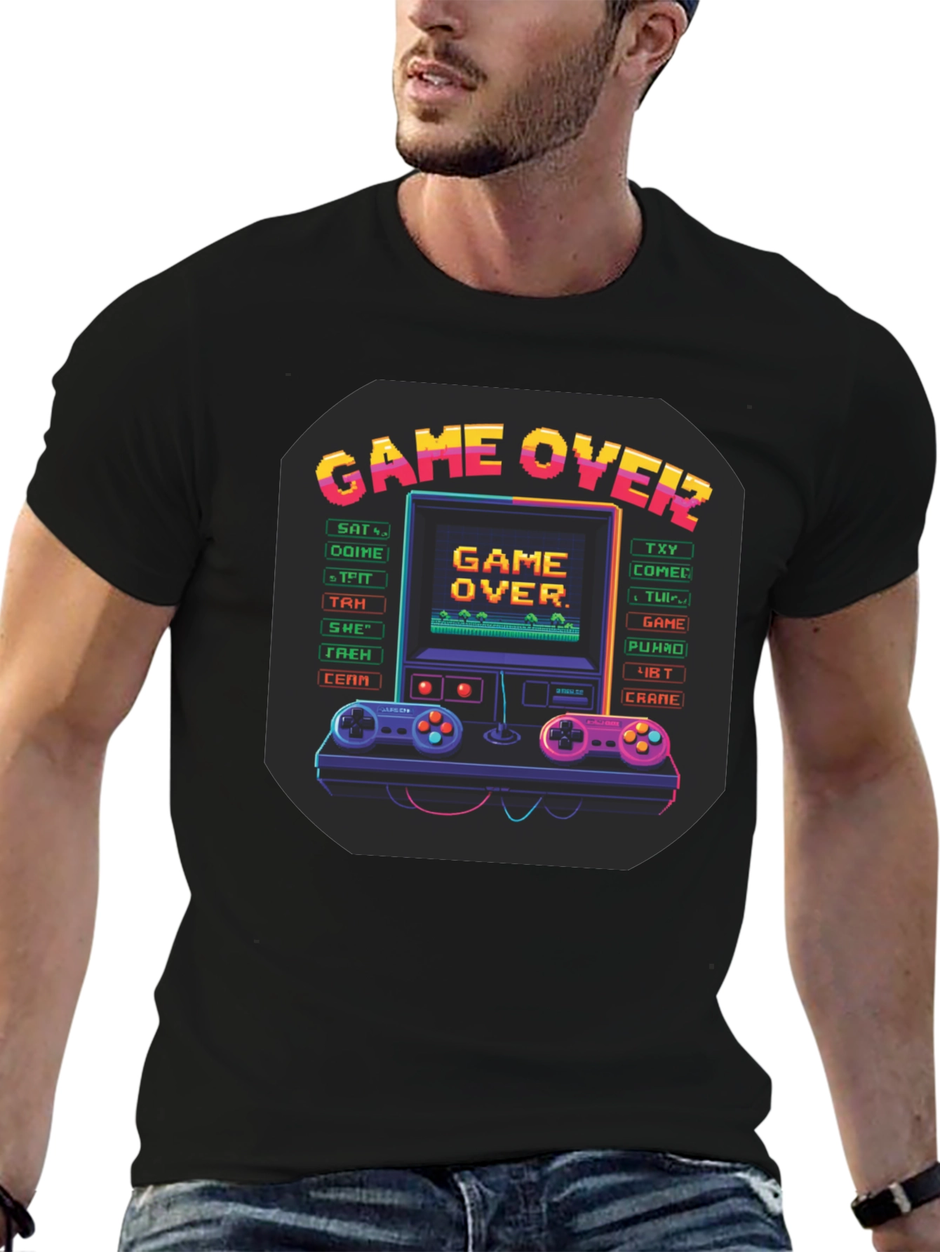 Retro Game Over Graphic T-Shirt - Gamer Tee